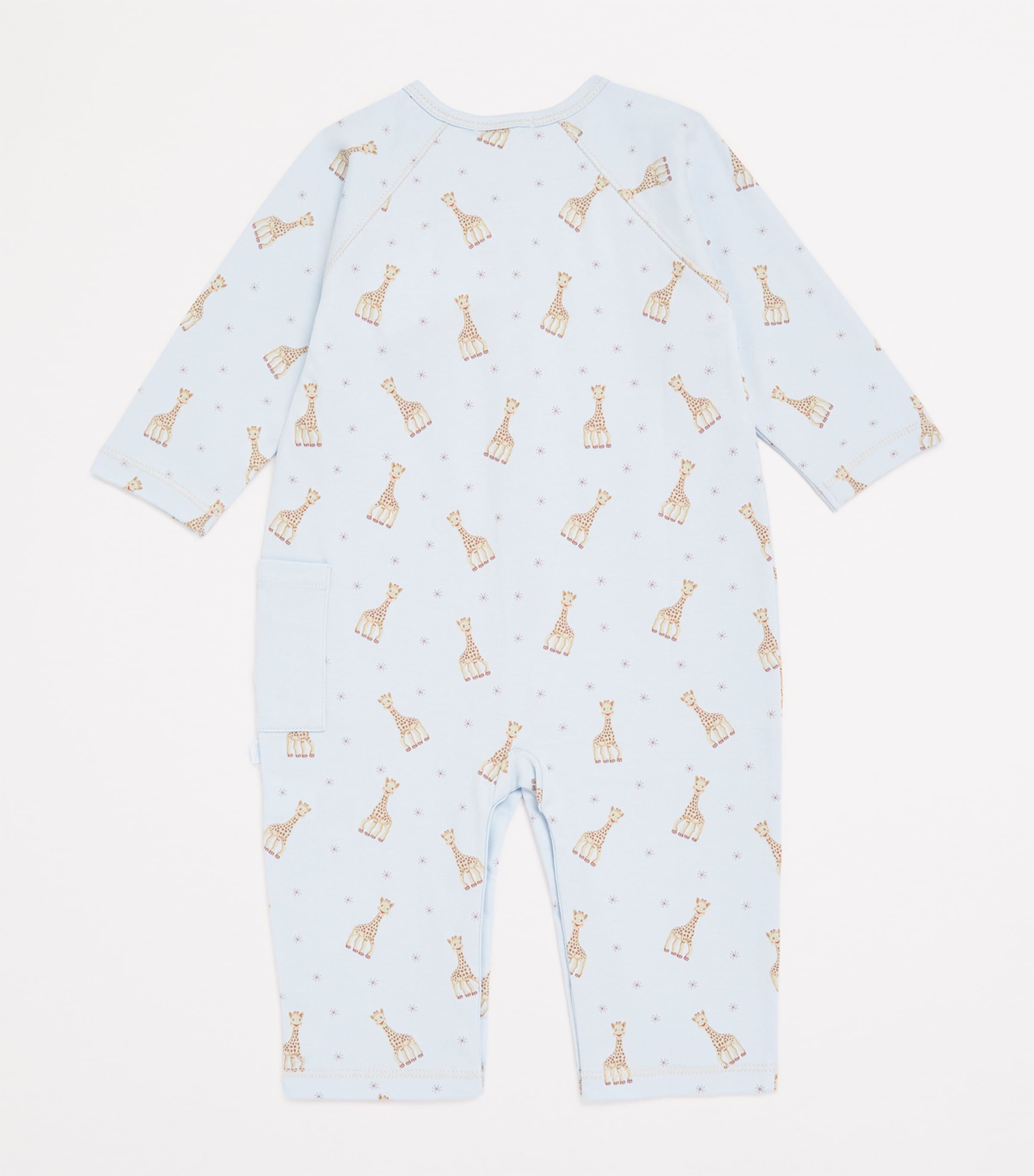 Pima Cotton Giraffe Playsuit (0-18 Months) K480 LT BLUE Image 2