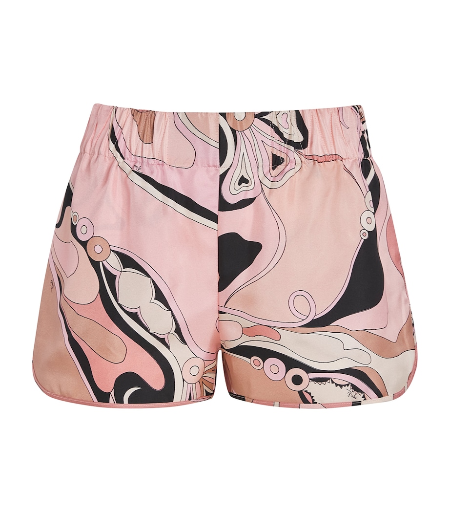 Silk Orchidee Print Shorts 023 NUDE Image 1