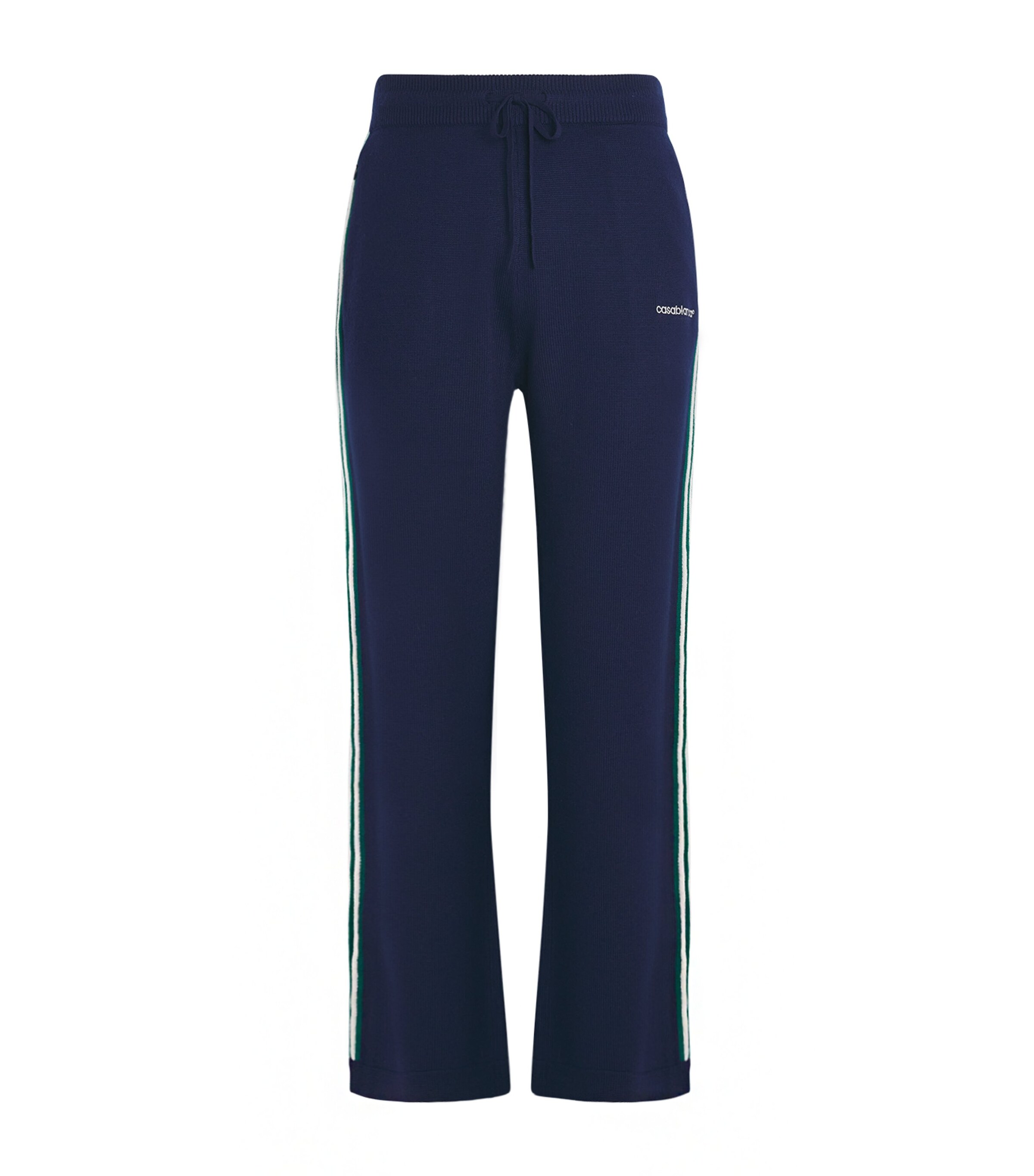 Casablanca Mens Merino Wool Tennis Trousers Navy Image 1