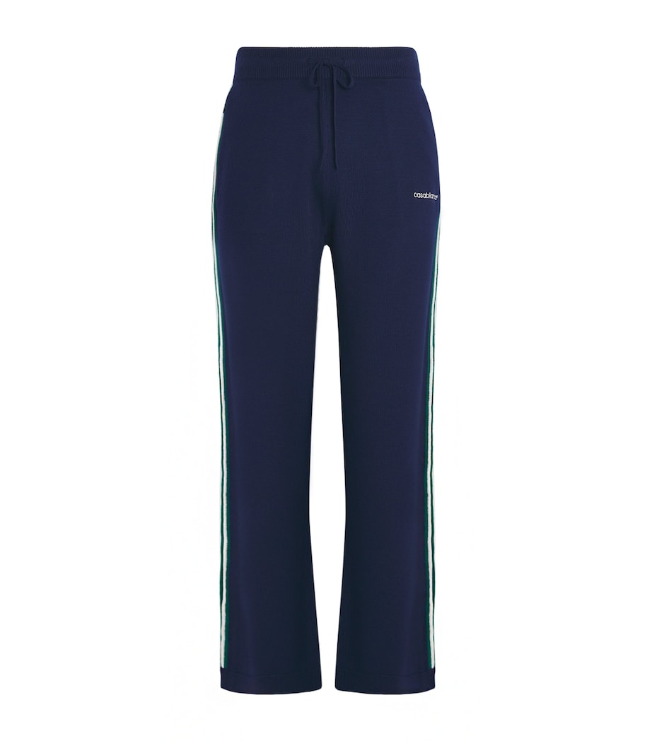 Casablanca Mens Merino Wool Tennis Trousers Navy Image 1