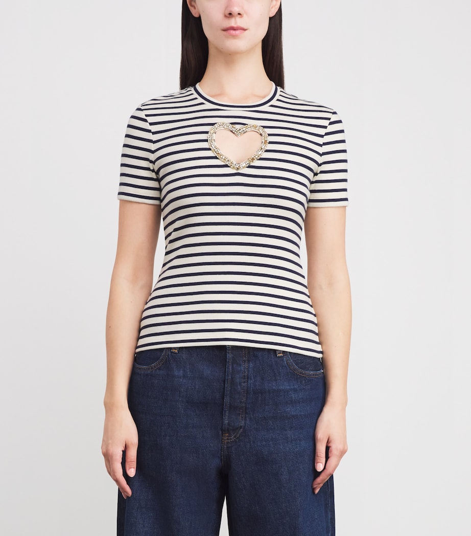 Stripe Cut-Out T-Shirt ECRU Image 3
