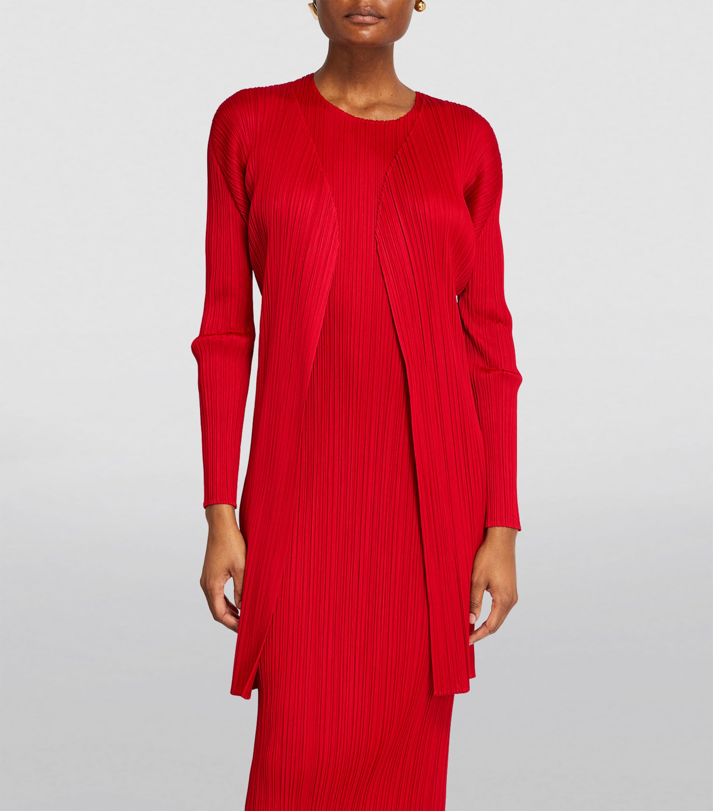 Pleats Please Issey Miyake Basics Long Cardigan Image 3