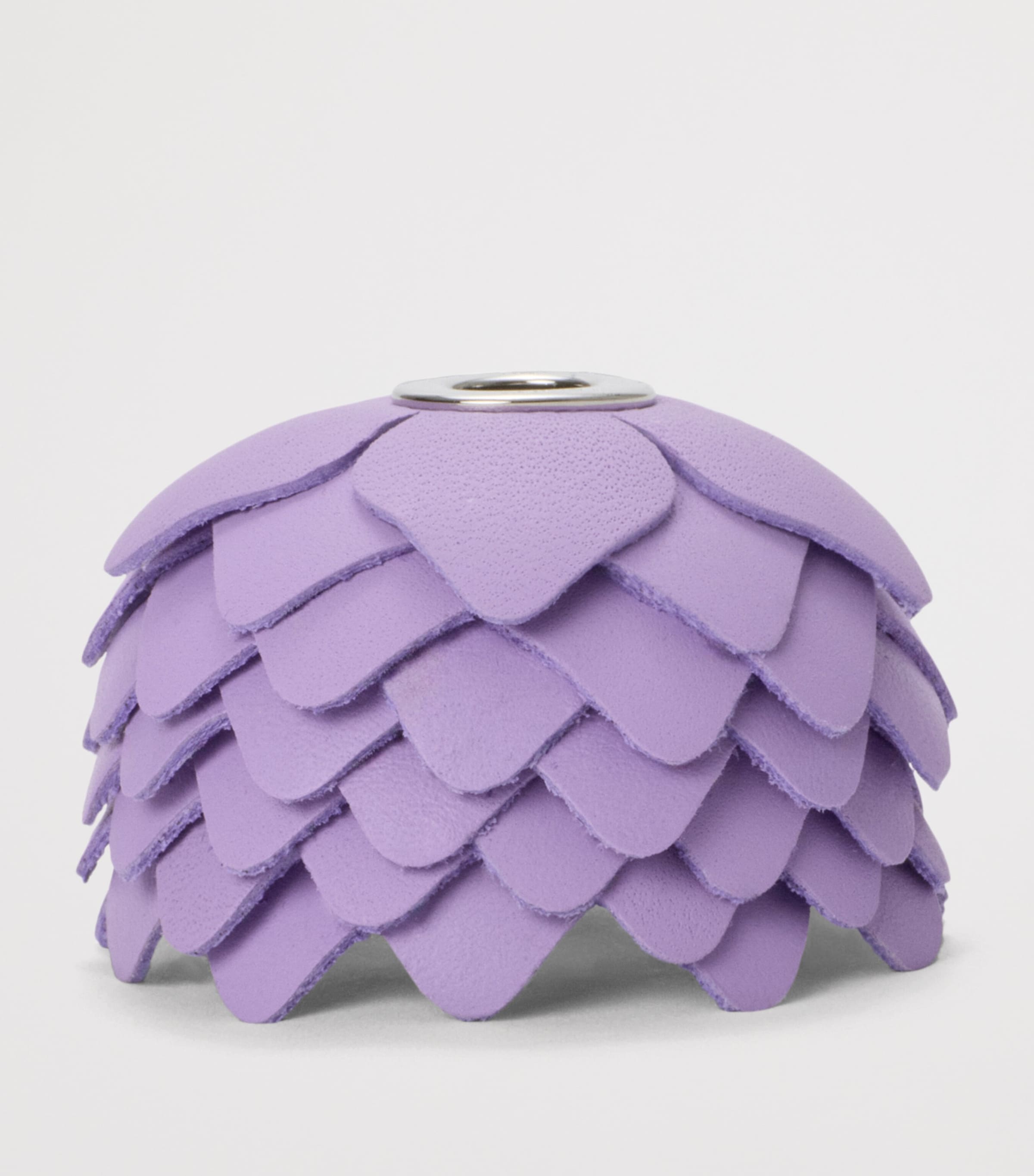 Leather Flower Dice Bag Charm MAUVE Image 2