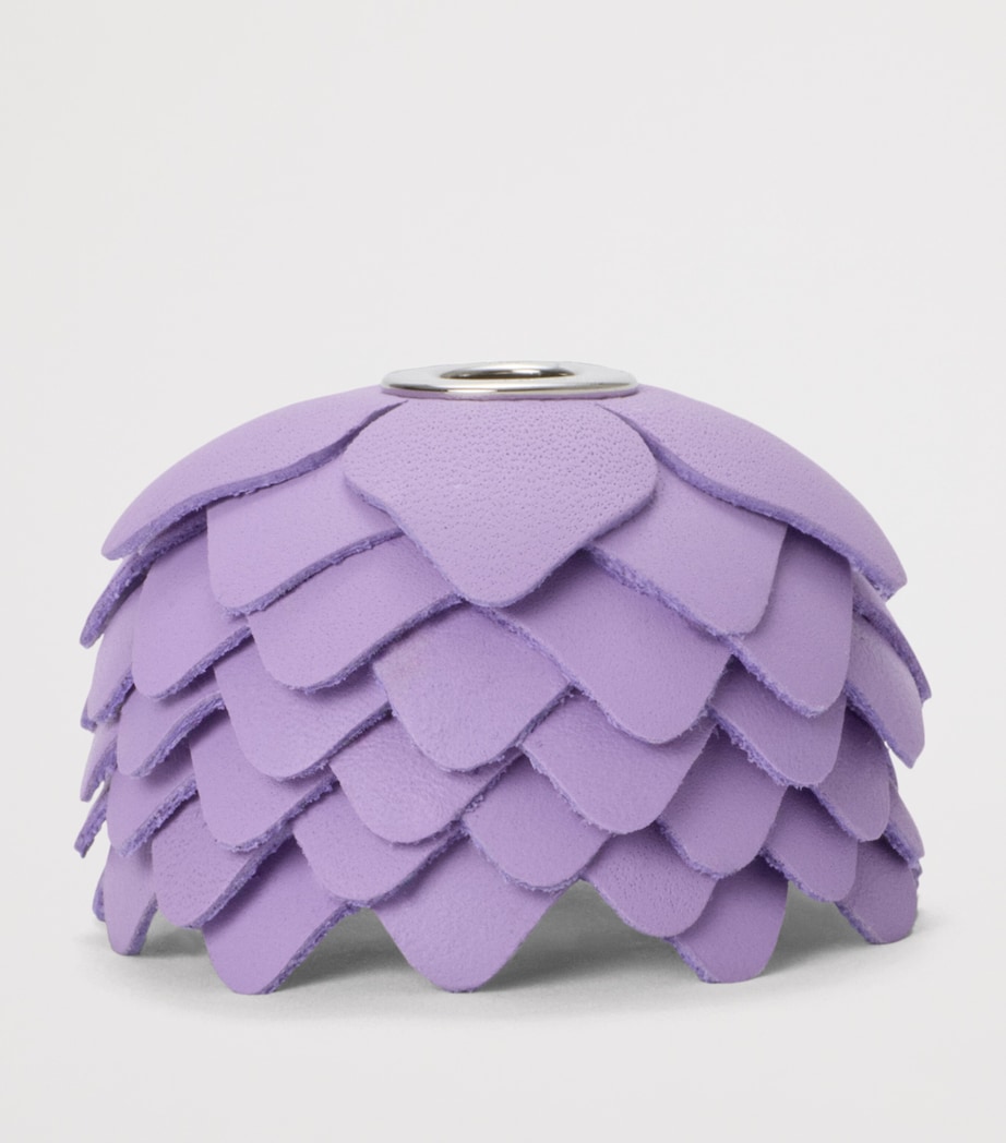 Leather Flower Dice Bag Charm MAUVE Image 2