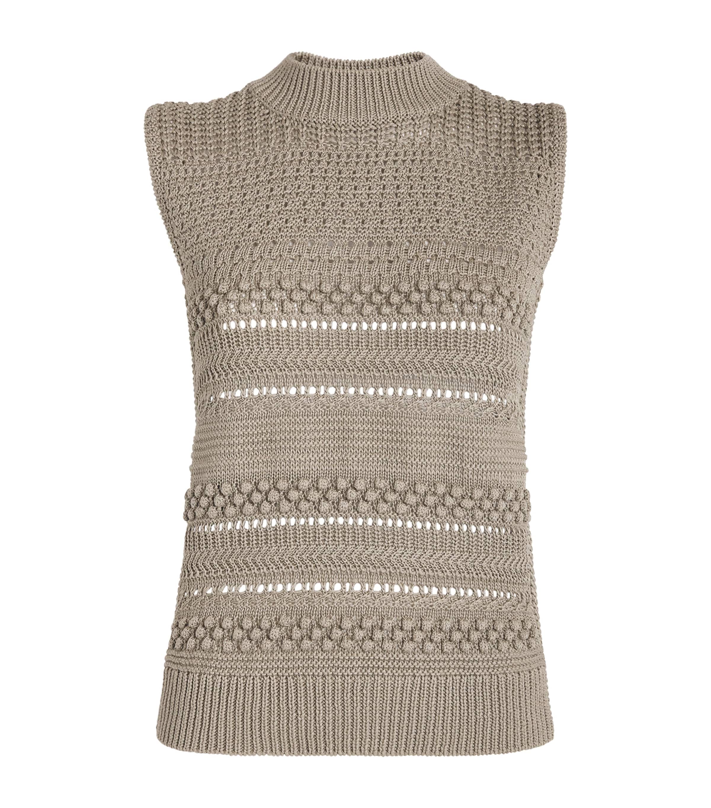 Shop Fabiana Filippi High-neck Sweater Vest In Grey