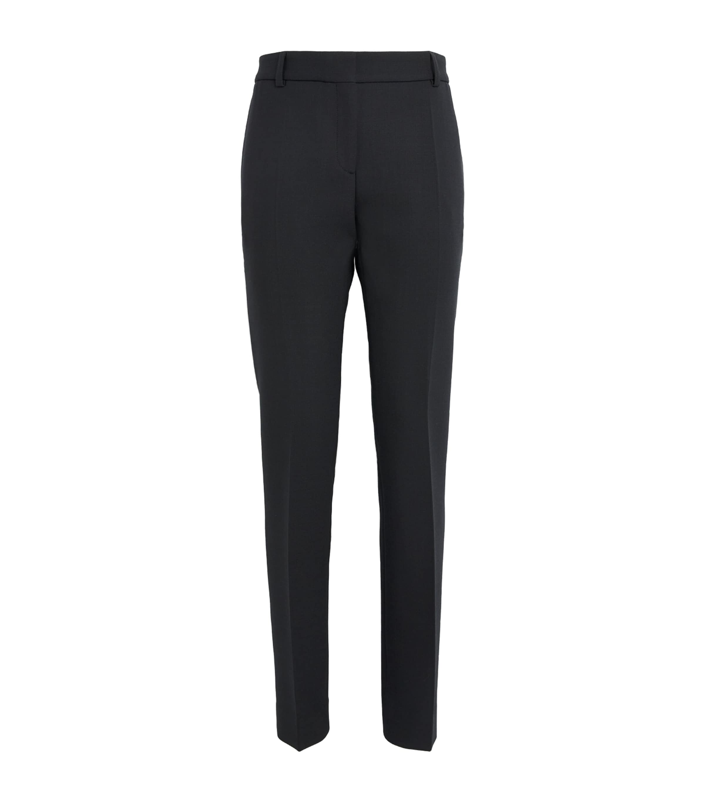 Shop Totême Wool-blend Straight Trousers In Black