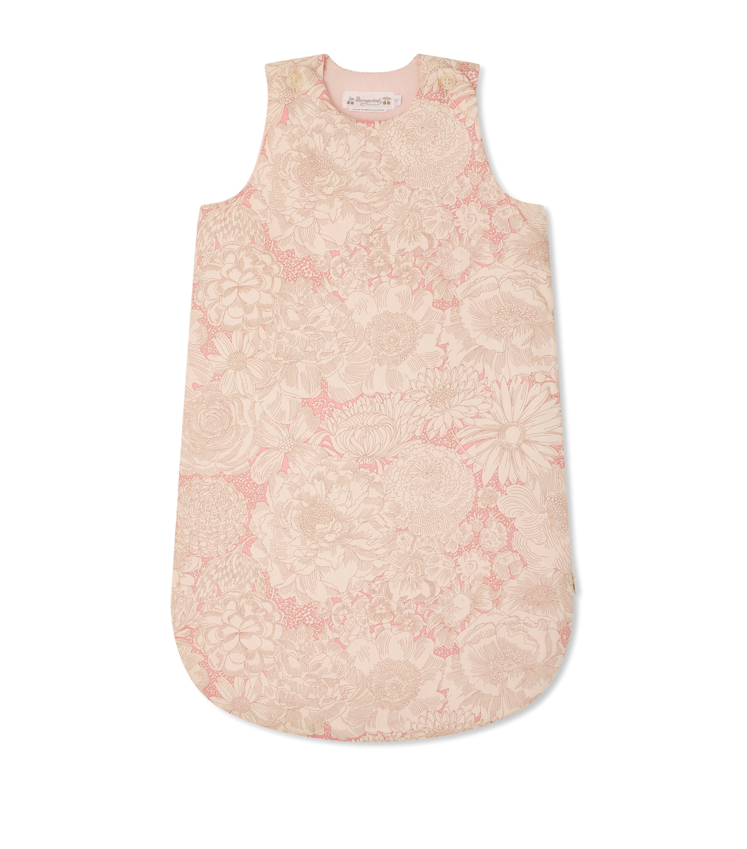 Bonpoint Cotton Joujou Sleeping Bag Fl Rose Moyen Image 1
