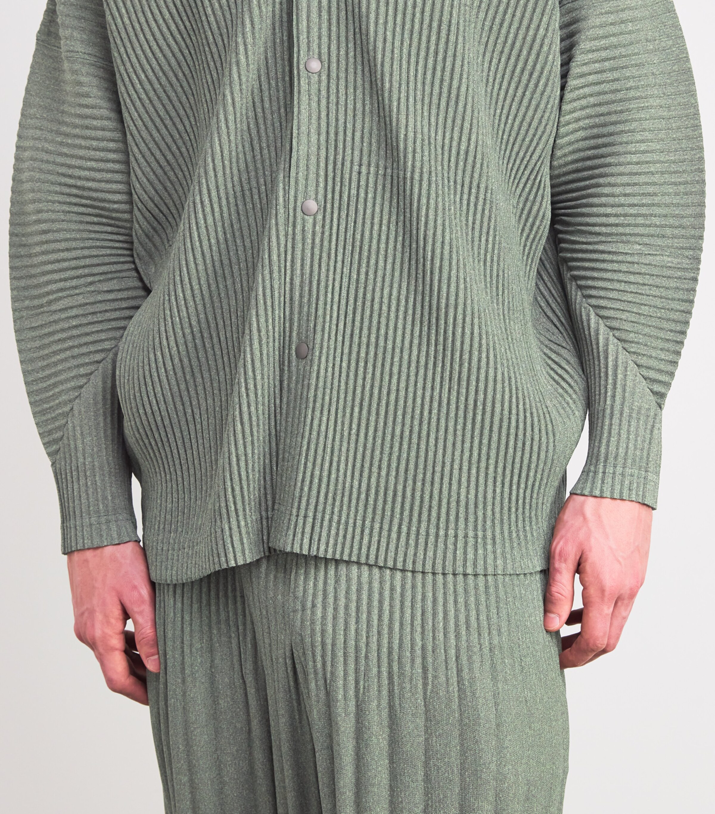 Homme Plissé Issey Miyake Green Heather Pleats Hoodie | Harrods US