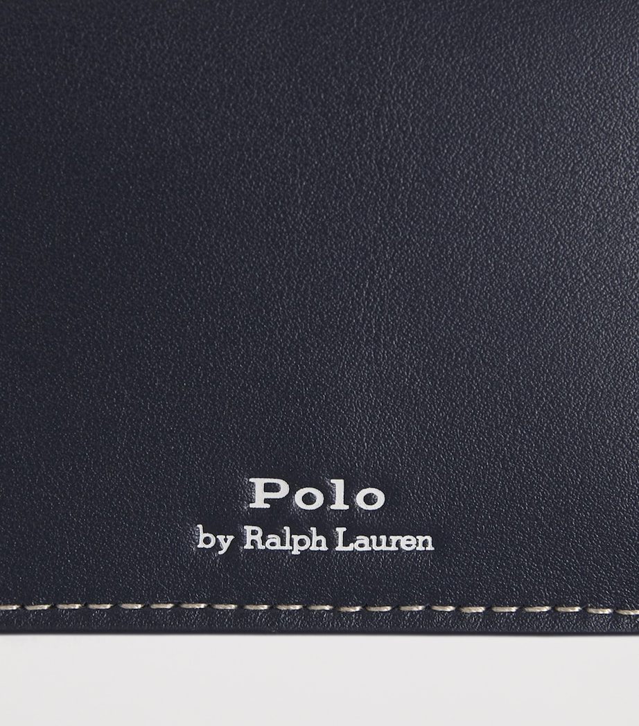 Polo Ralph Lauren Leather Polo Bear Folded Card Holder Newport Navy Image 4