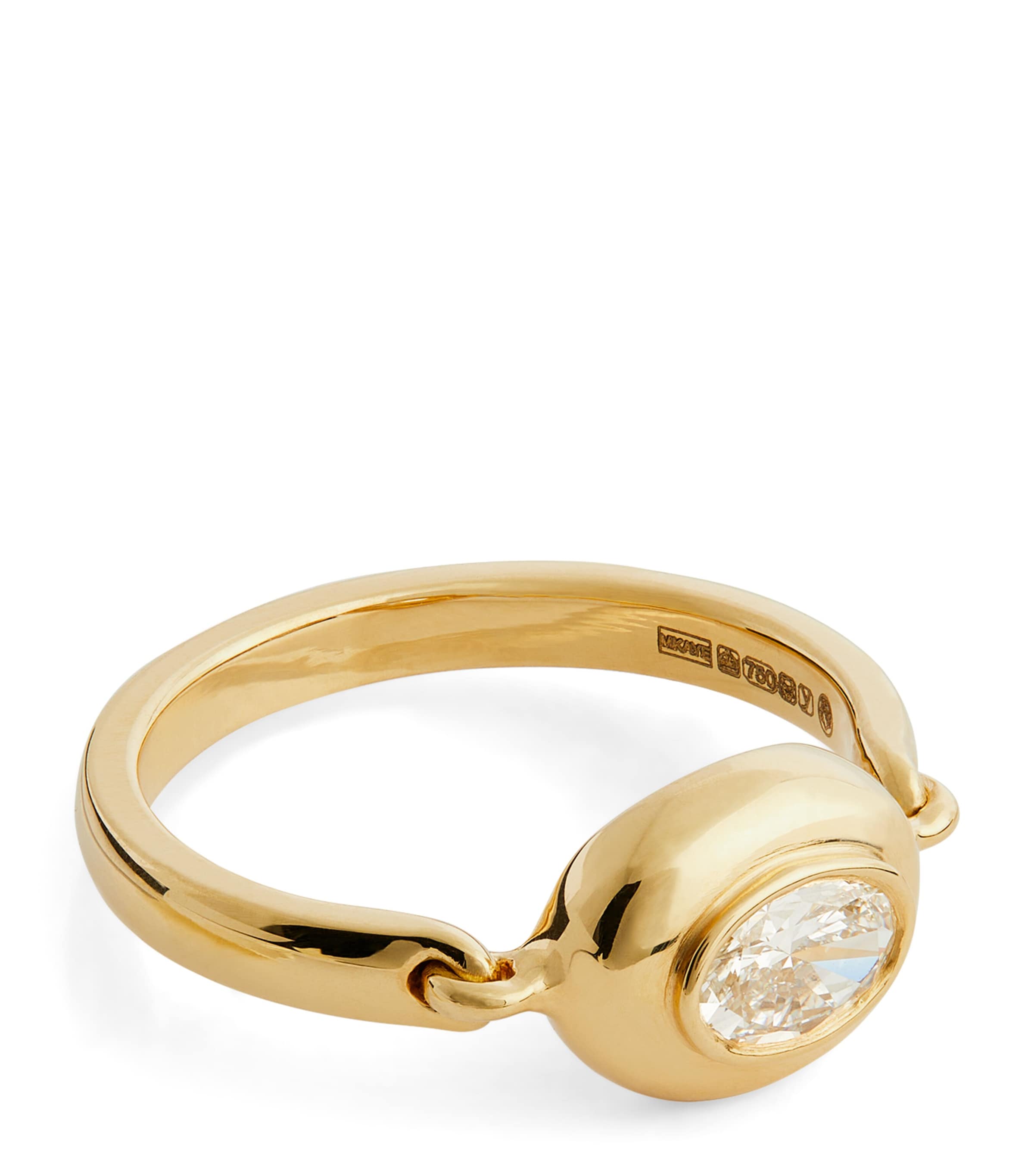 Melissa Kaye Yellow Gold, Diamond And Enamel Lenox Reign Ring