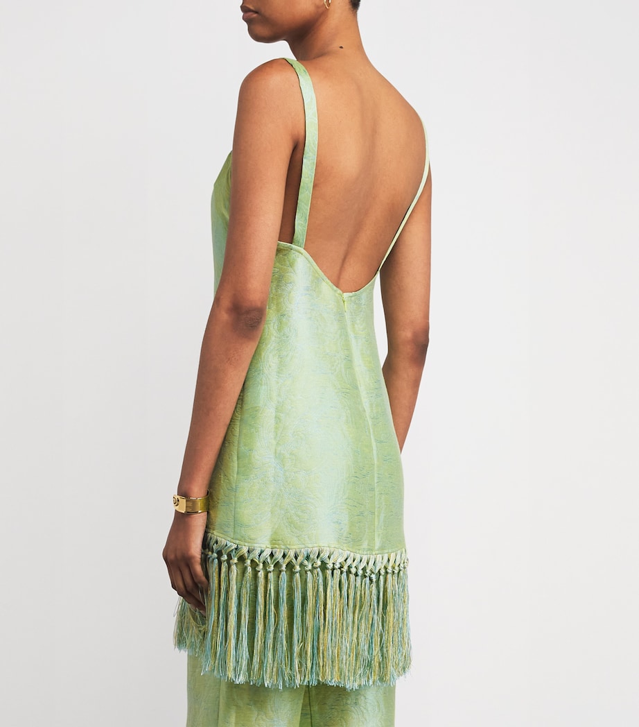 Linen-Blend Palermo Psychedelia Mini Dress APPLE Image 4