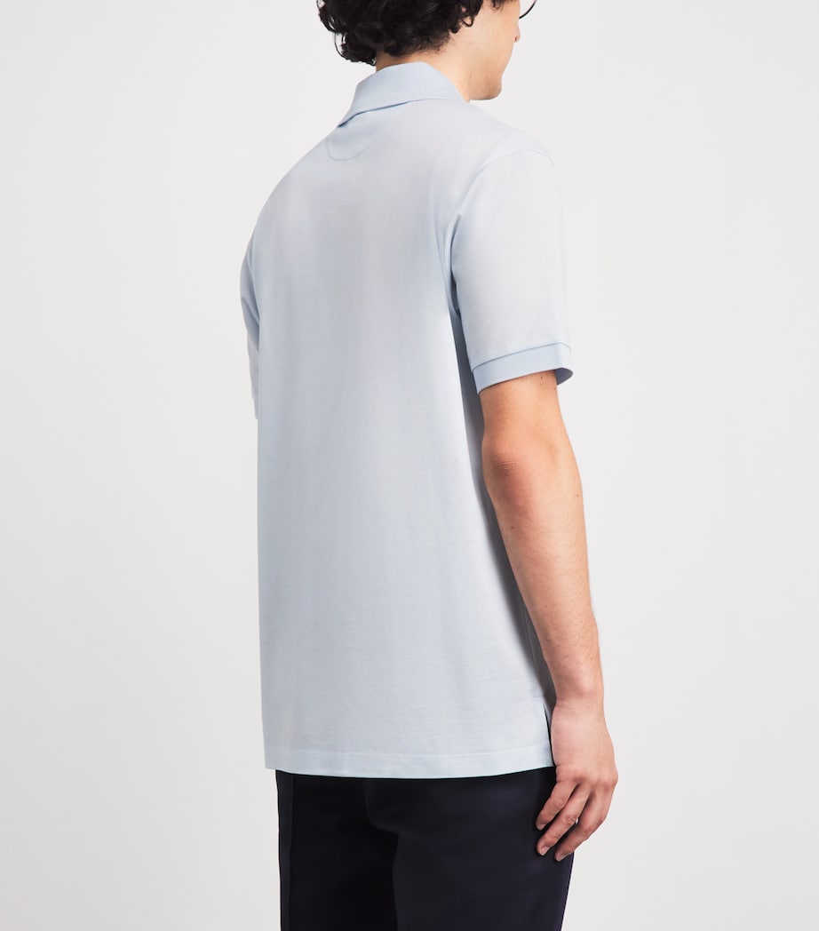 Paul Smith Mens Artist Stripe Polo Shirt Blue Image 5
