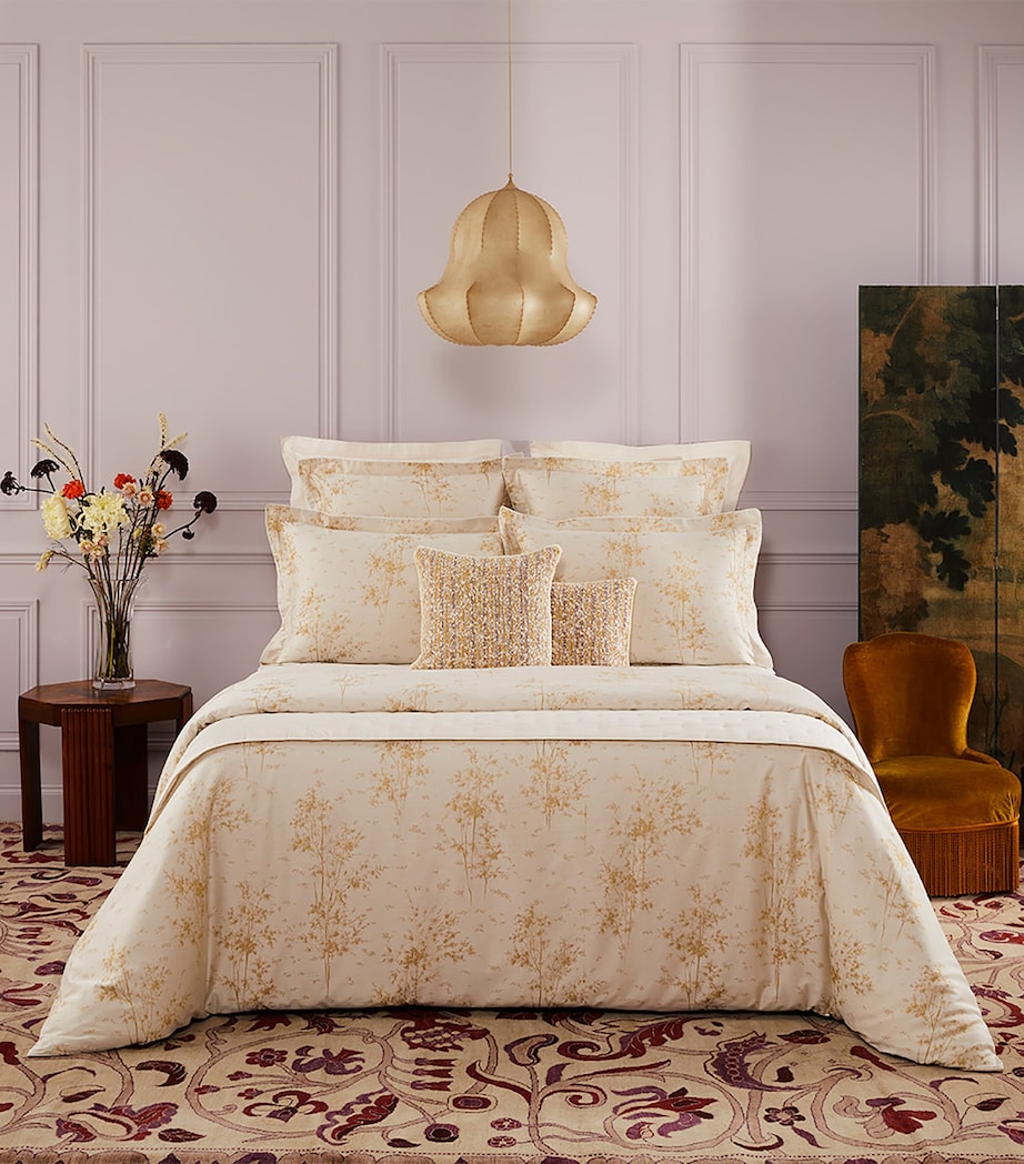 Yves Delorme Organic Cotton Legende Super King Flat Sheet (270cm x 295cm) Nacre Image 1