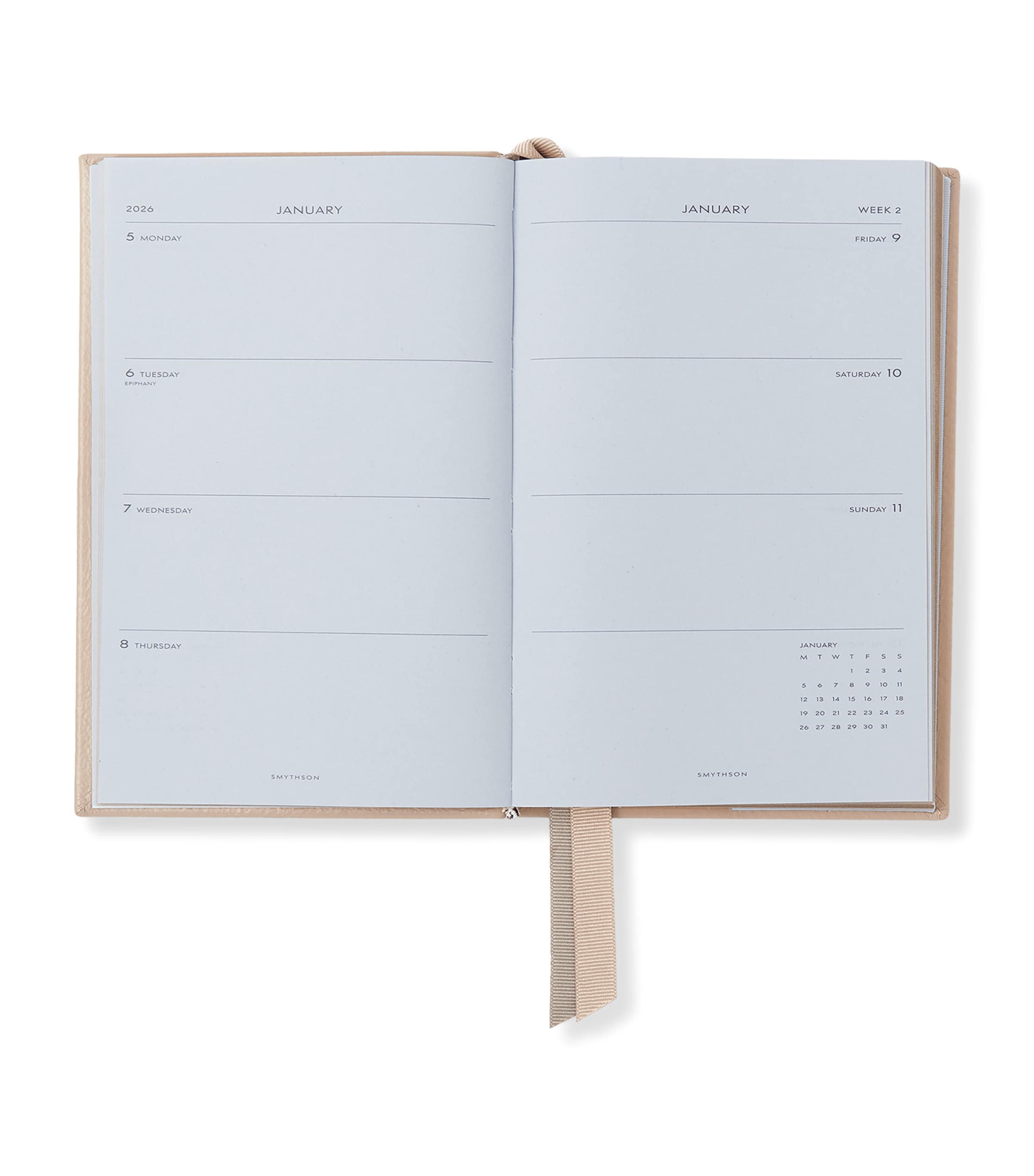 Grained Calf Leather Chelsea Diary SANDSTONE Image 2