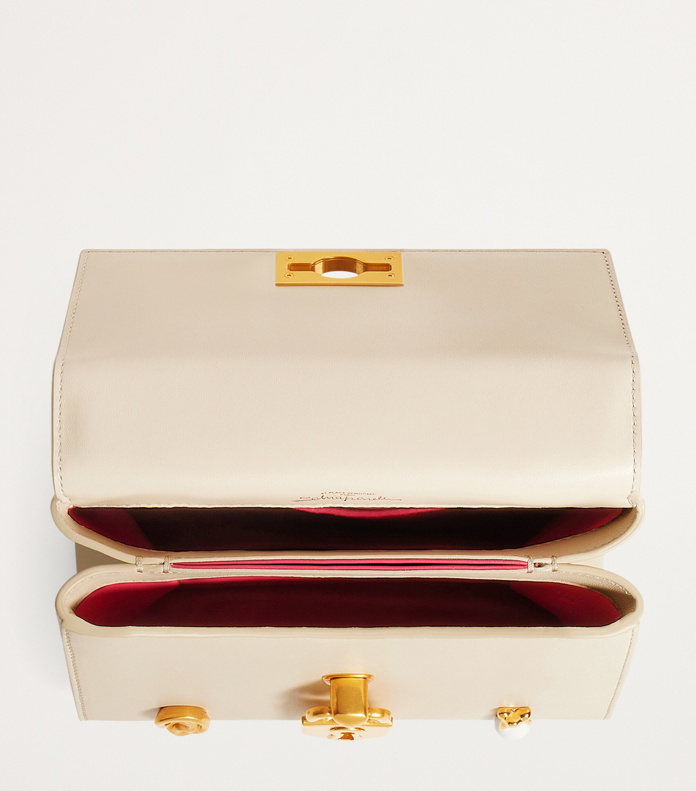 Leather Mini Bijoux Secret Top-Handle Bag 107ECRU Image 4