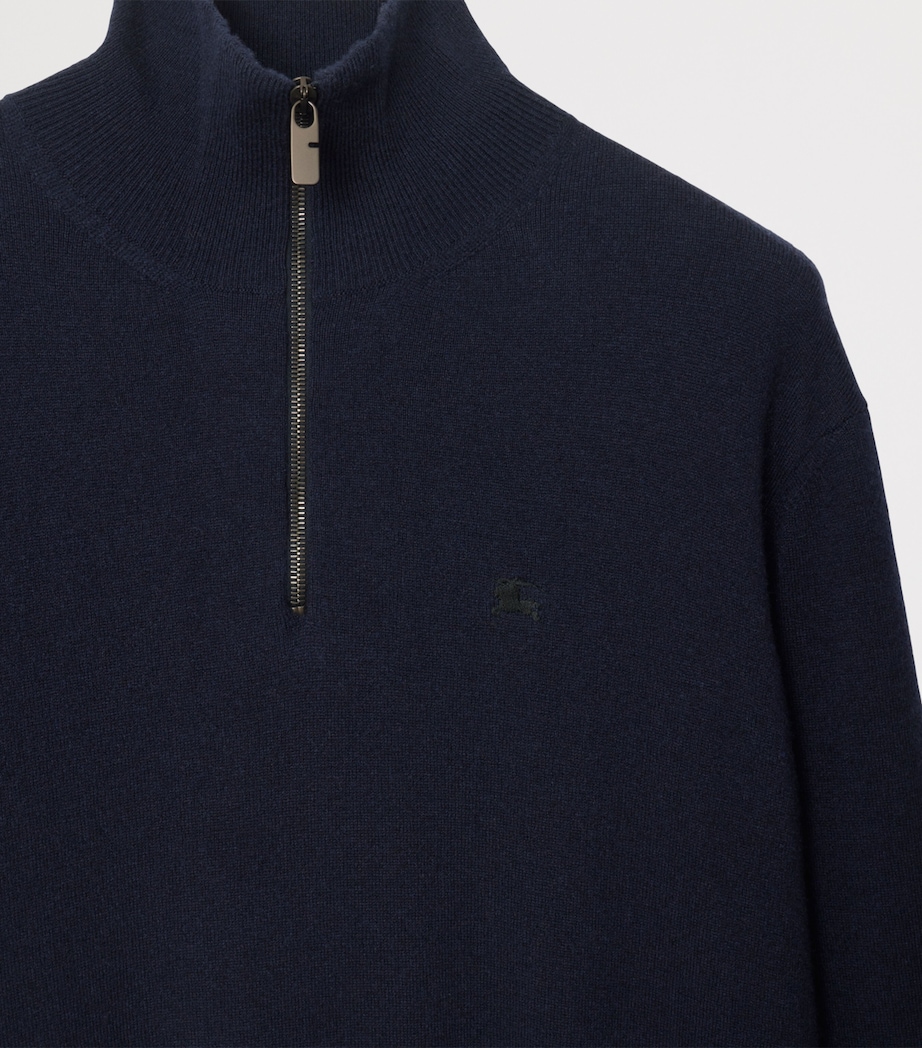 Cashmere-Blend Quarter-Zip Slim Sweater NAVY Image 5