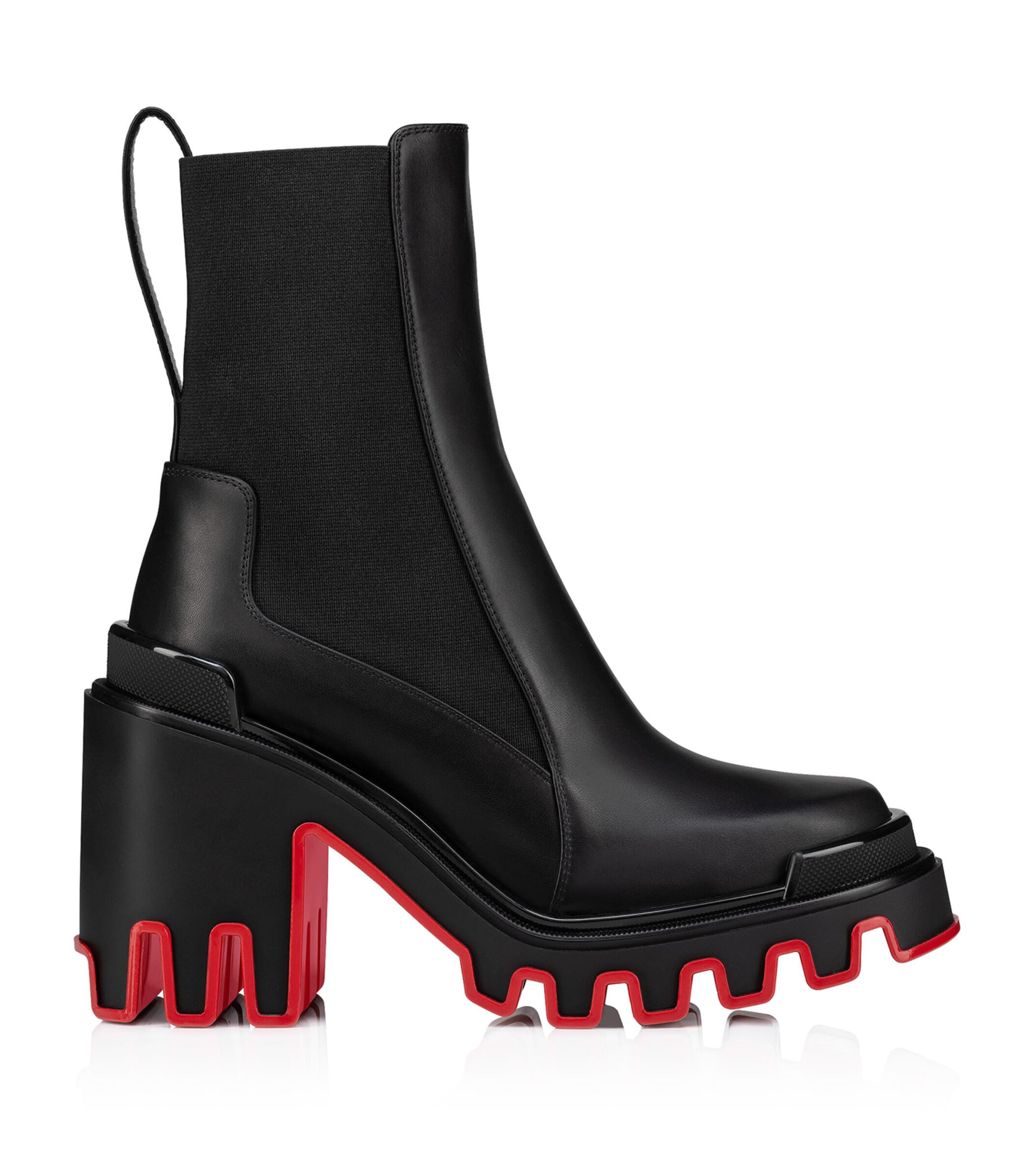 Shop Christian Louboutin Marchacroche Dune Leather Heeled Boots 85 In Black