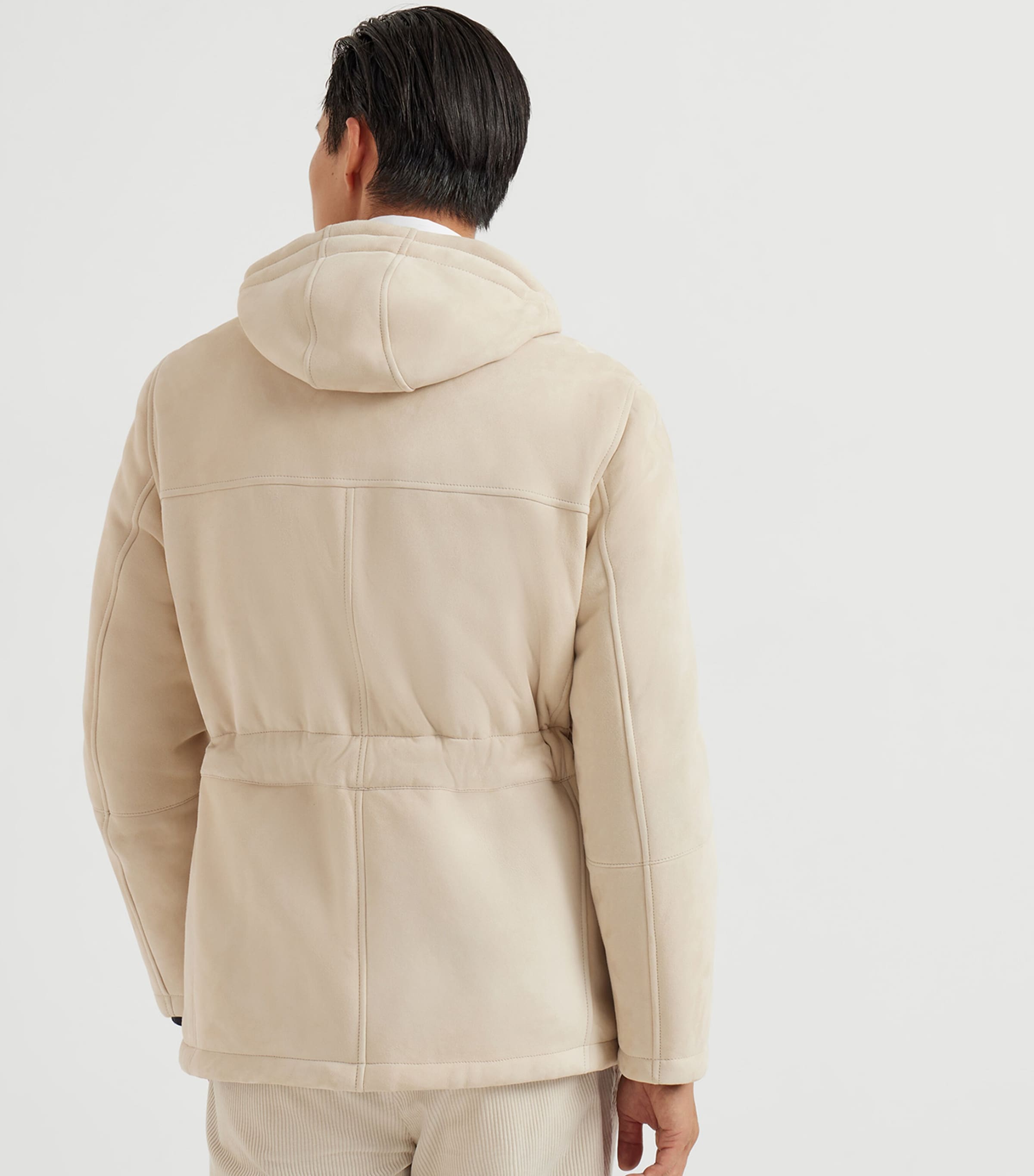 Suede-Shearling Hooded Jacket C7663 Image 5