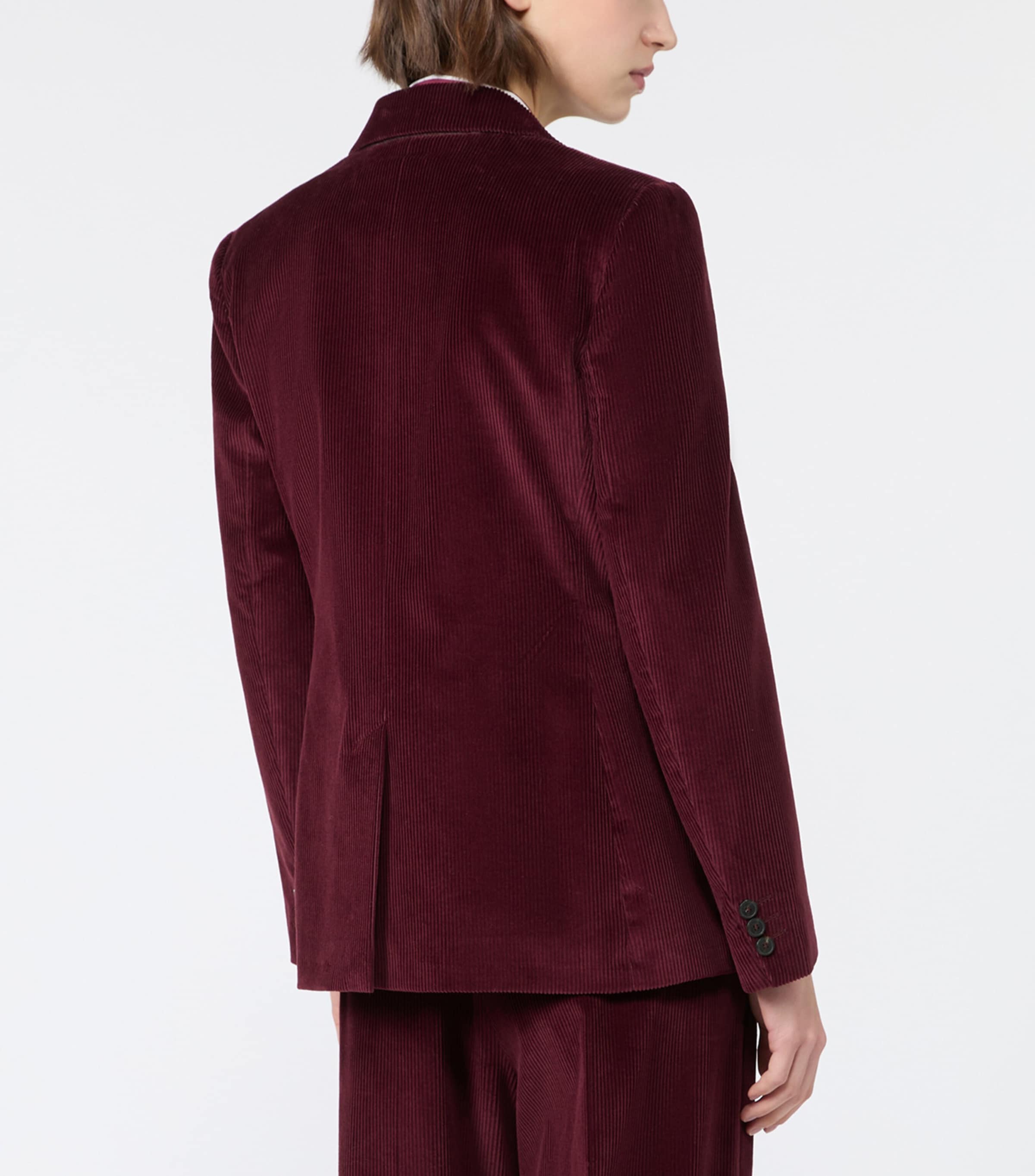 Weekend Max Mara Womens Cotton Double-Breasted Blazer Bordeaux Image 4
