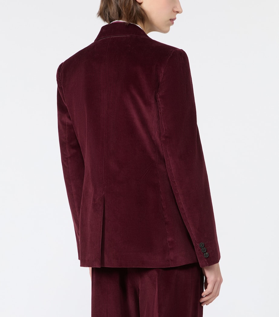 Weekend Max Mara Womens Cotton Double-Breasted Blazer Bordeaux Image 4