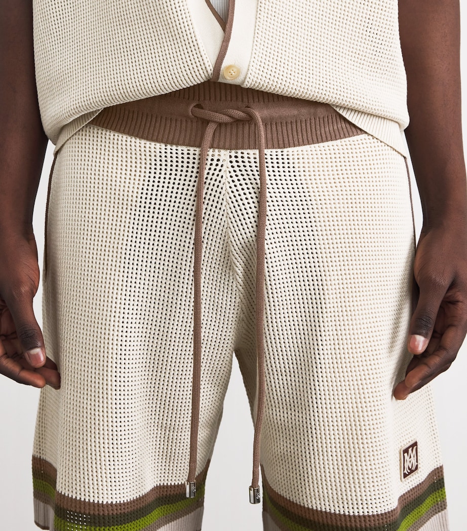 AMIRI Mens Mesh Logo Oversized Shorts Alabaster Image 3