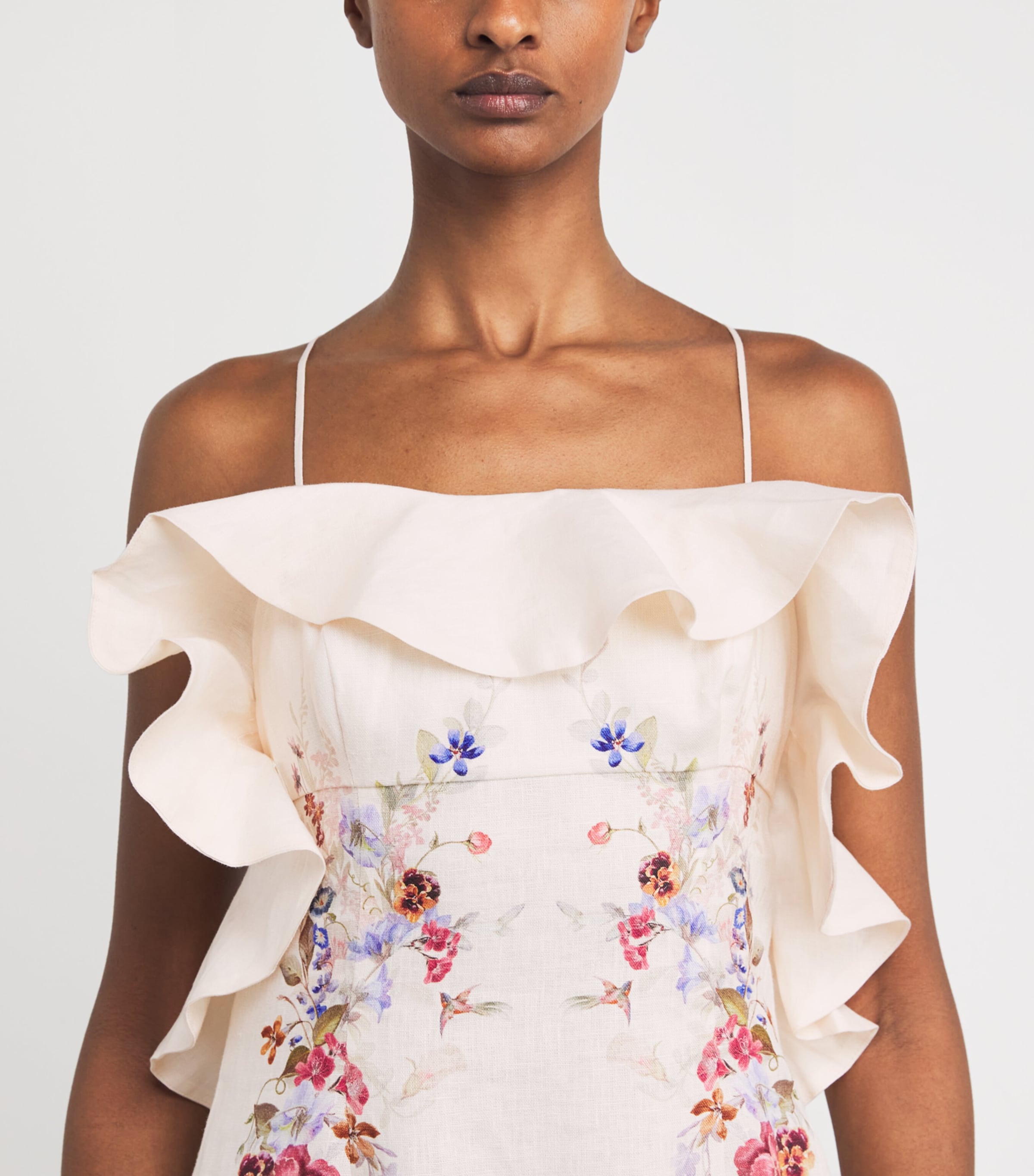 Ruffle-Detail Patience Midi Dress VANILLA FLORALVFLO Image 4