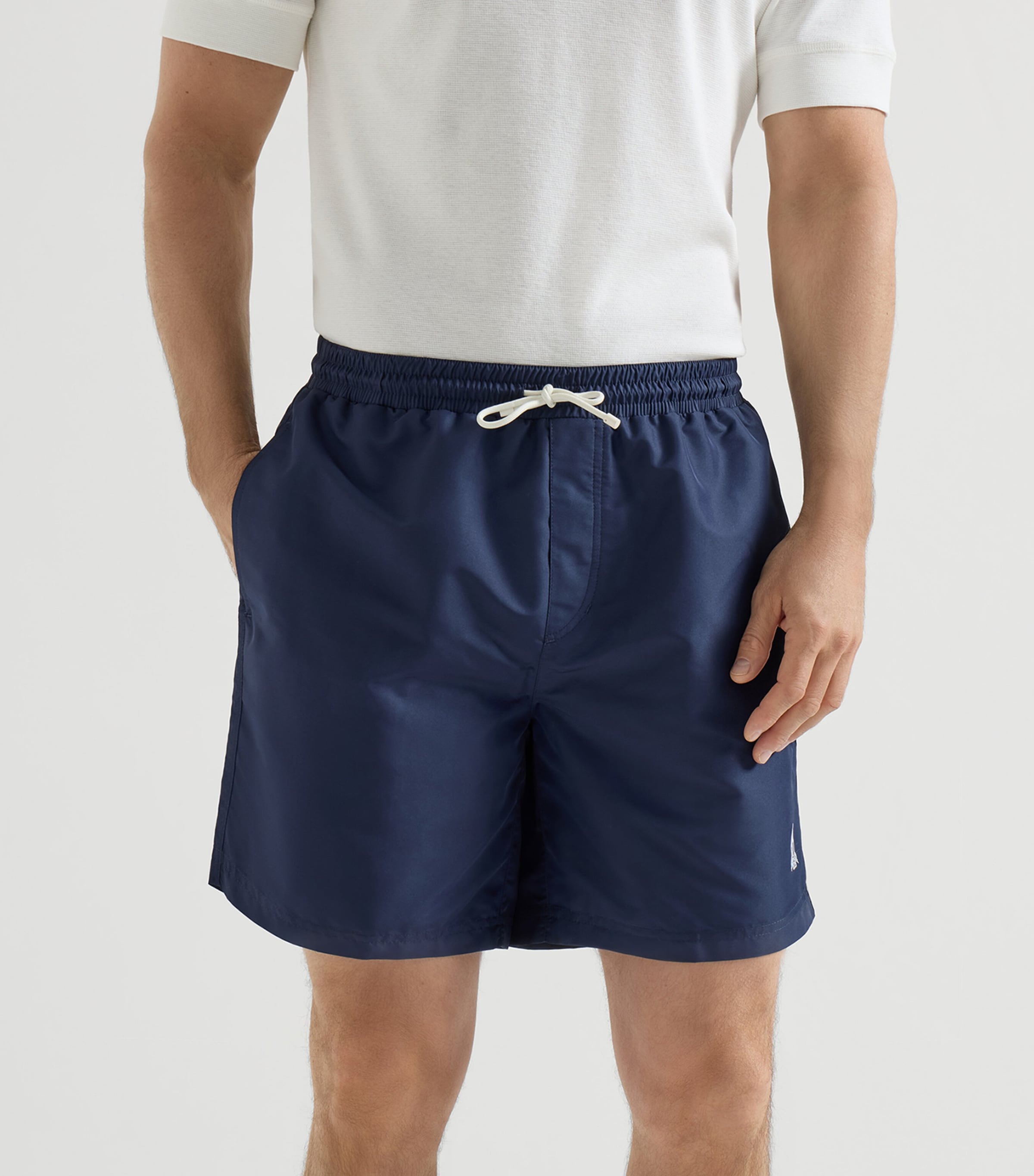 Brunello Cucinelli Mens Embroidered Logo Swim Shorts Image 2
