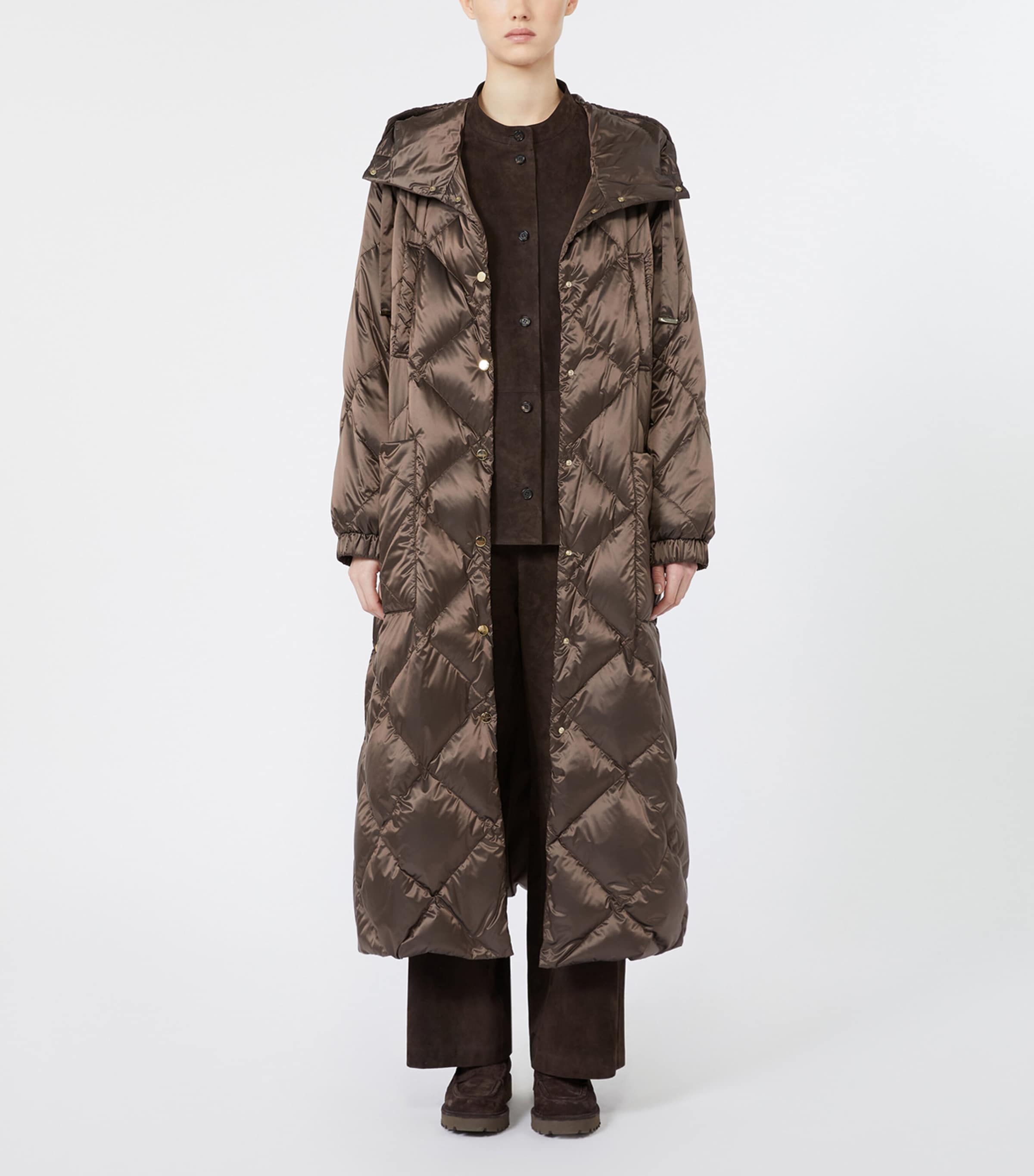 Max Mara Womens Suede Stand-Collar Jacket Brown Image 2