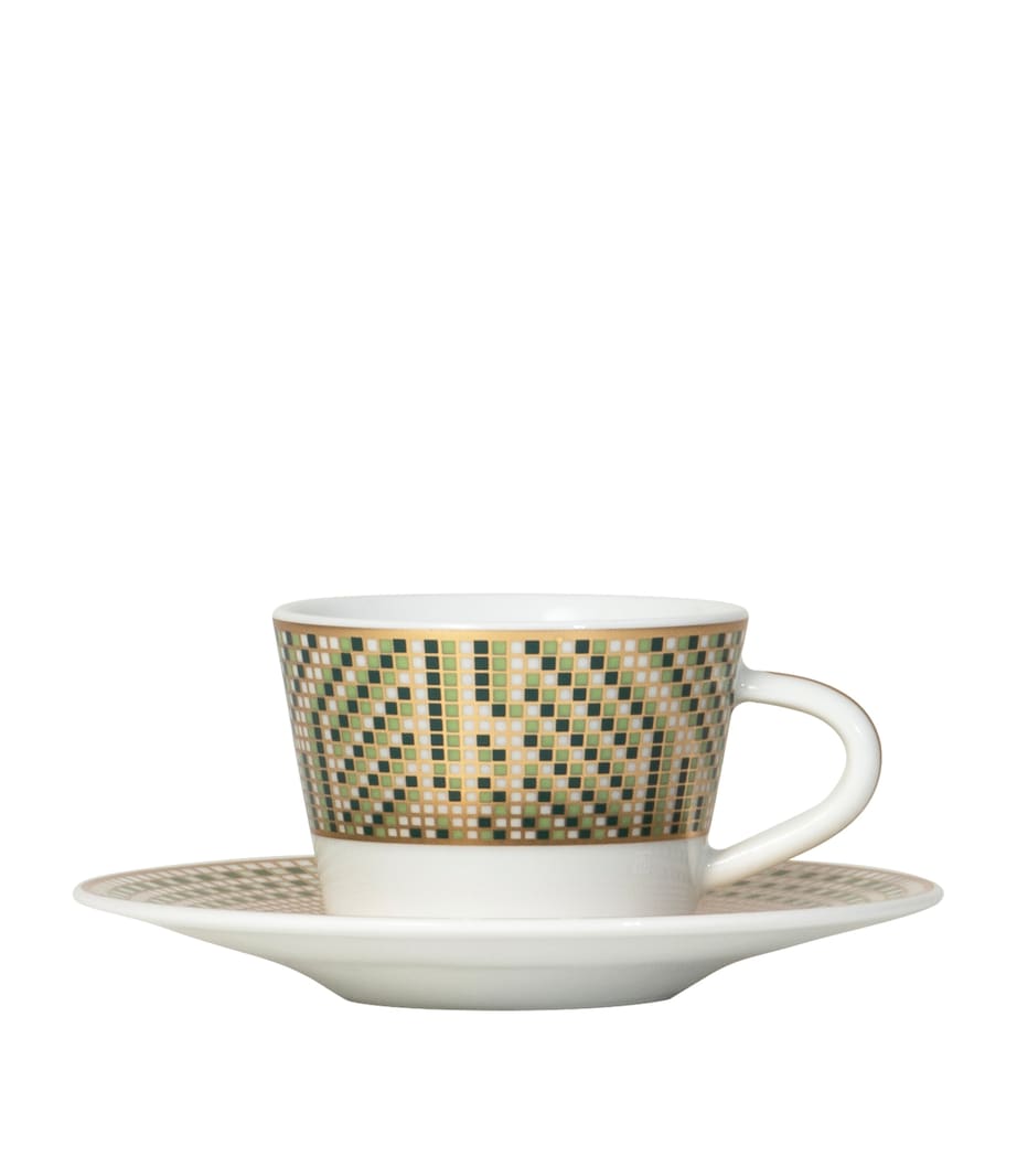 Porcelain Augusta Espresso Cup and Saucer OR ET VERT Image 2
