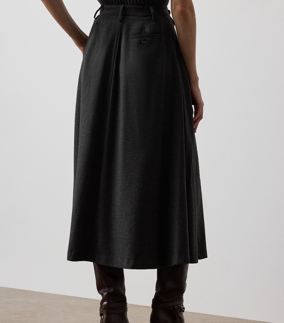 Wool Evilyn Midi Skirt MEDIUM GREY MELANGE Image 3