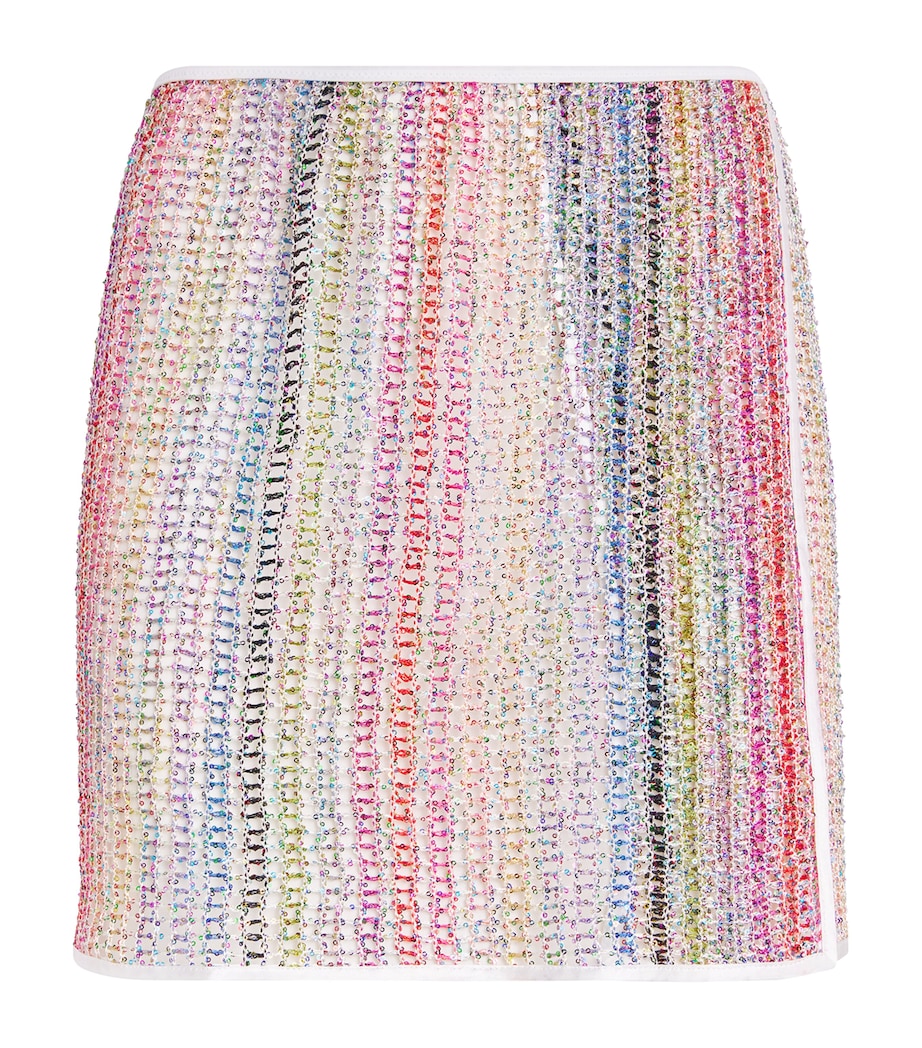Open-Knit Sequinned Mini Skirt S01I0 MULTI W WHITE BASE Image 1