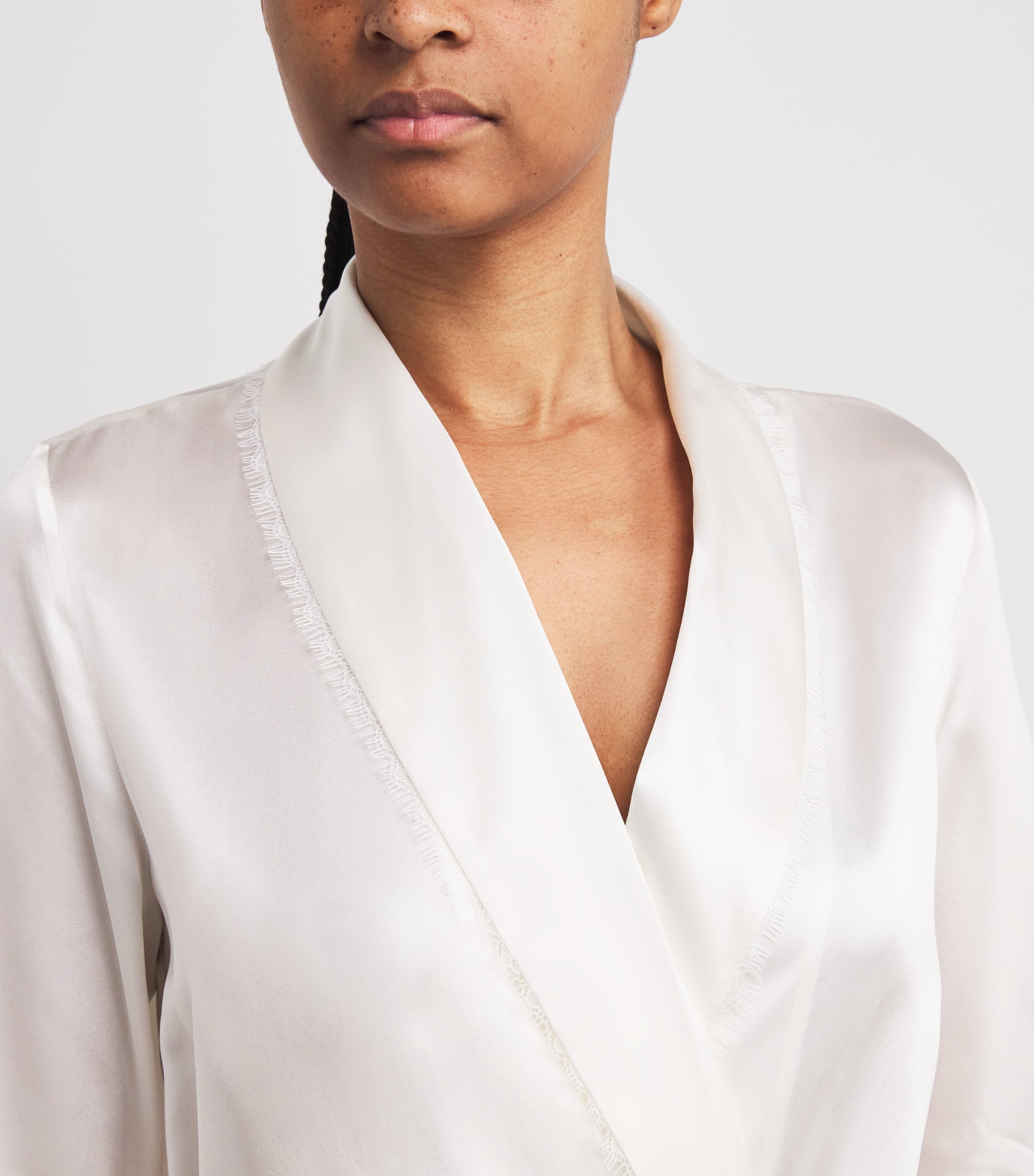 Mulberry Silk Luella Robe WHITE Image 4