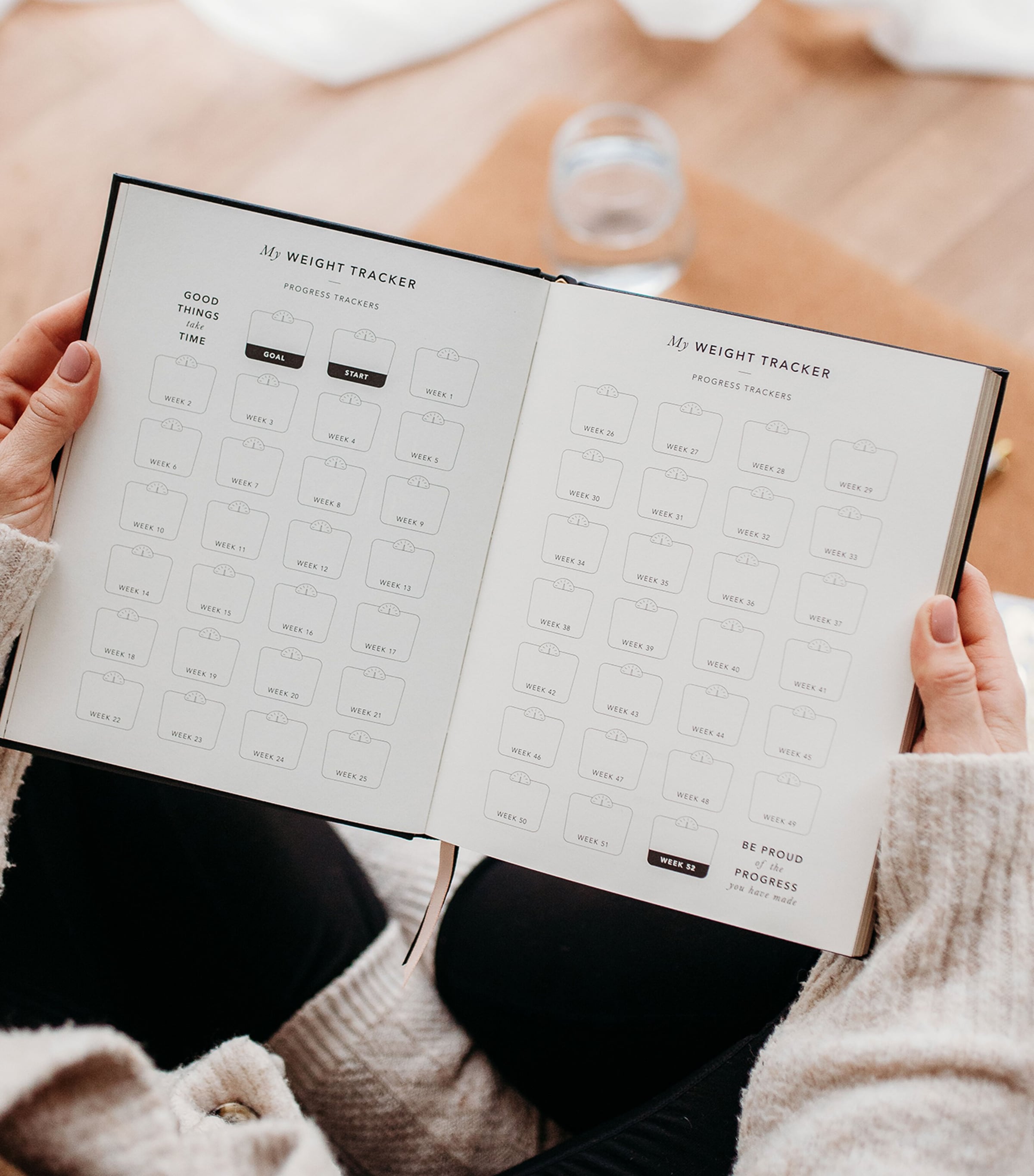 Blush and Gold Daily Fitness & Meal Planner Green, Gold Image 9