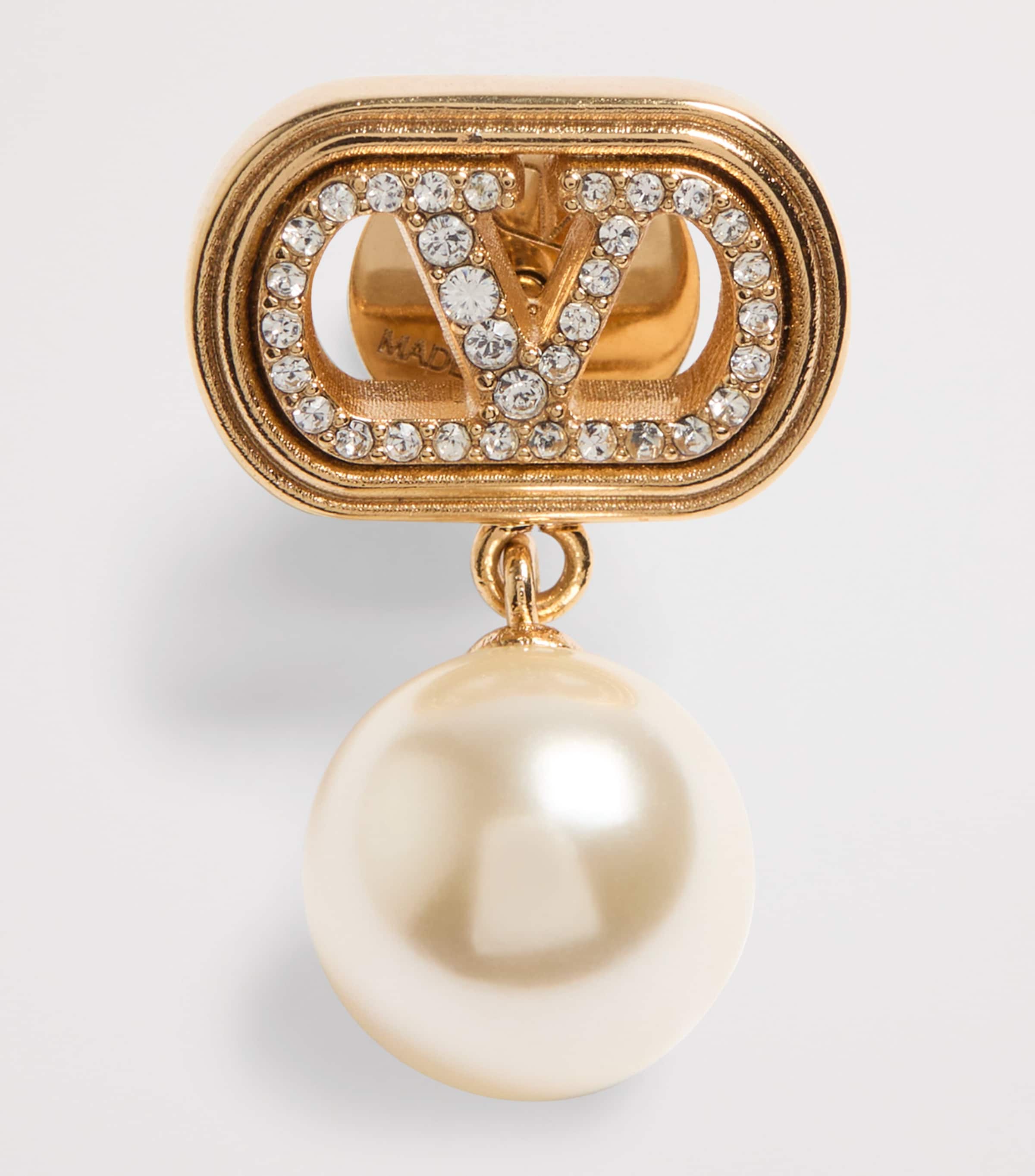 Swarovski Crystal-Embellished Ovalette Logo Earrings CNP Image 5