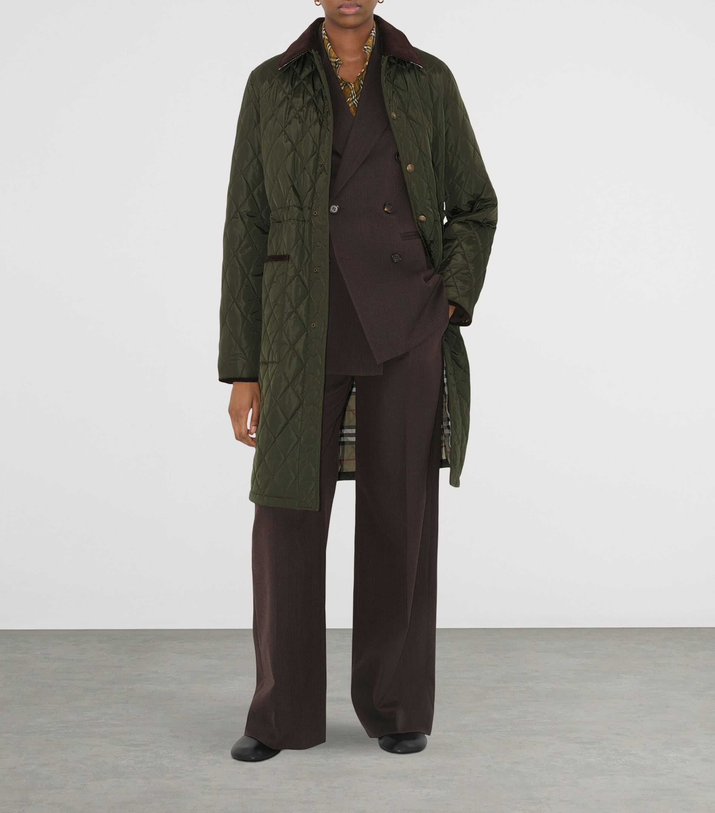 FA-052 Burberrys スペイン製 コットンフィールドコート カーキ Burberry Green Quilted Car Coat | Harrods US