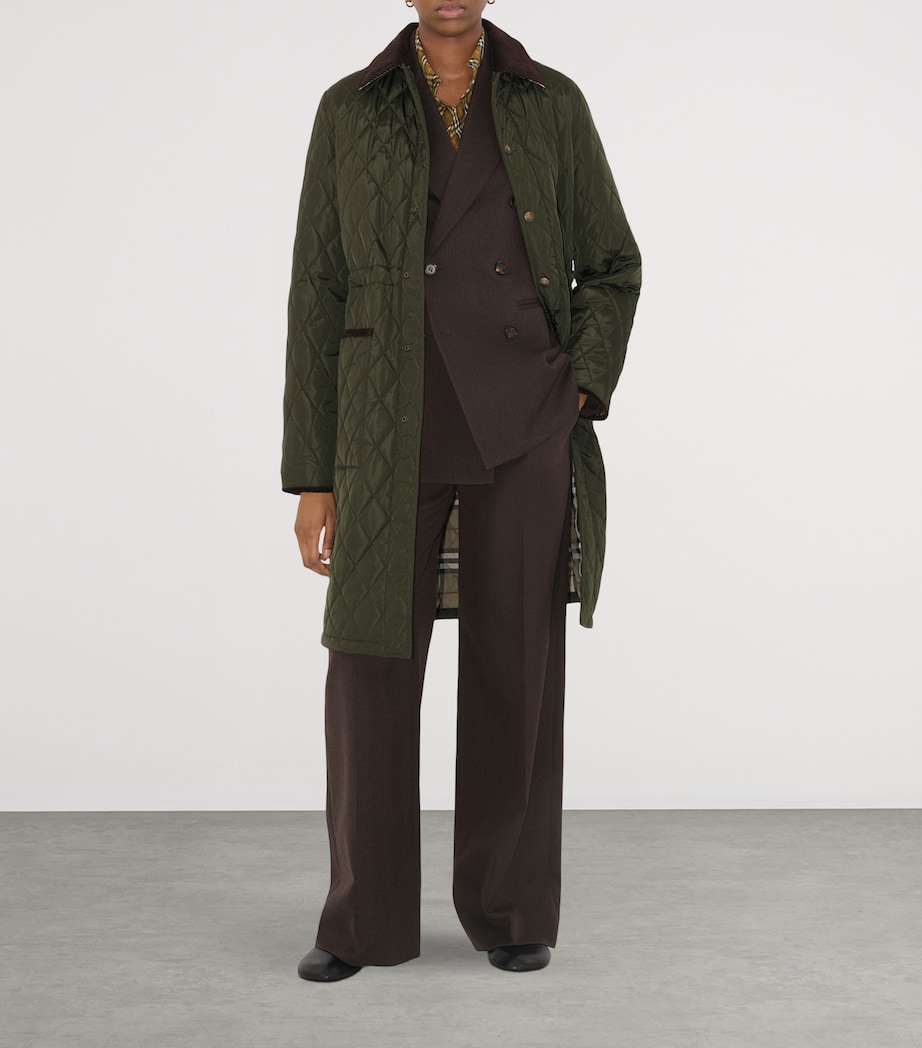 Burberry Womens ML QUILTED NYLON CAR COAT Shale Image 2