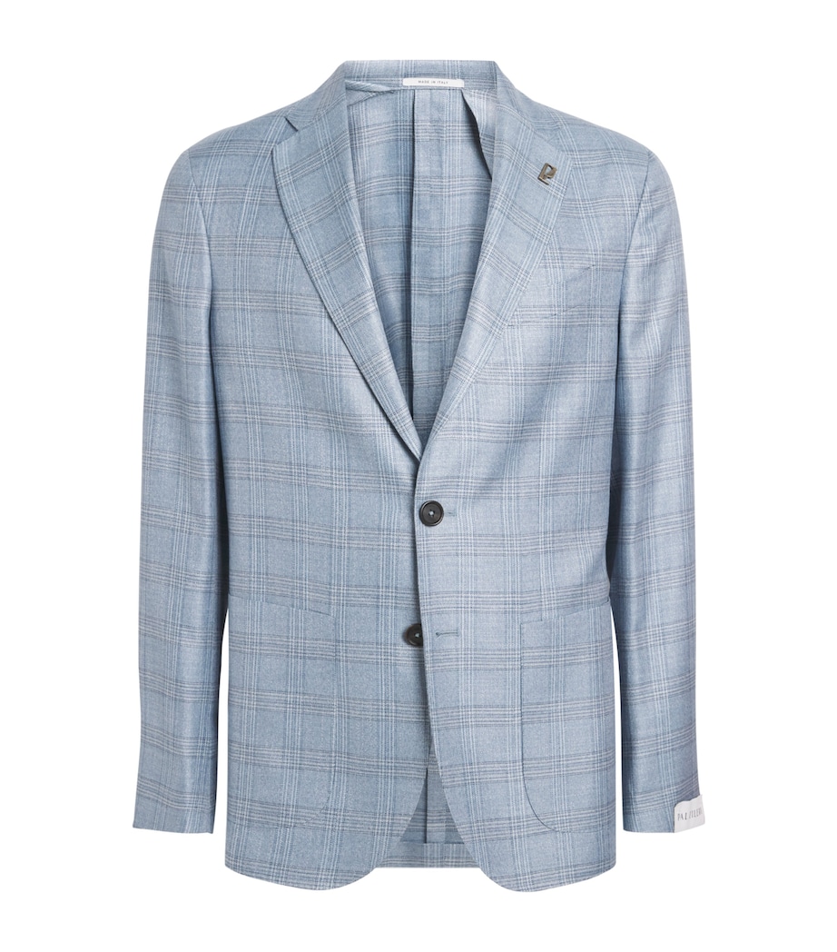 Pal Zileri Mens Check Brera Blazer Light Blue Image 1