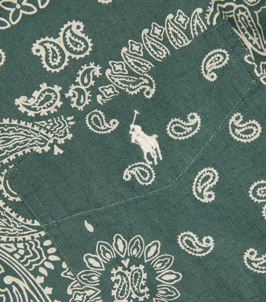 Linen-Cotton Bandana-Print Short-Sleeve Shirt MULTI Image 5