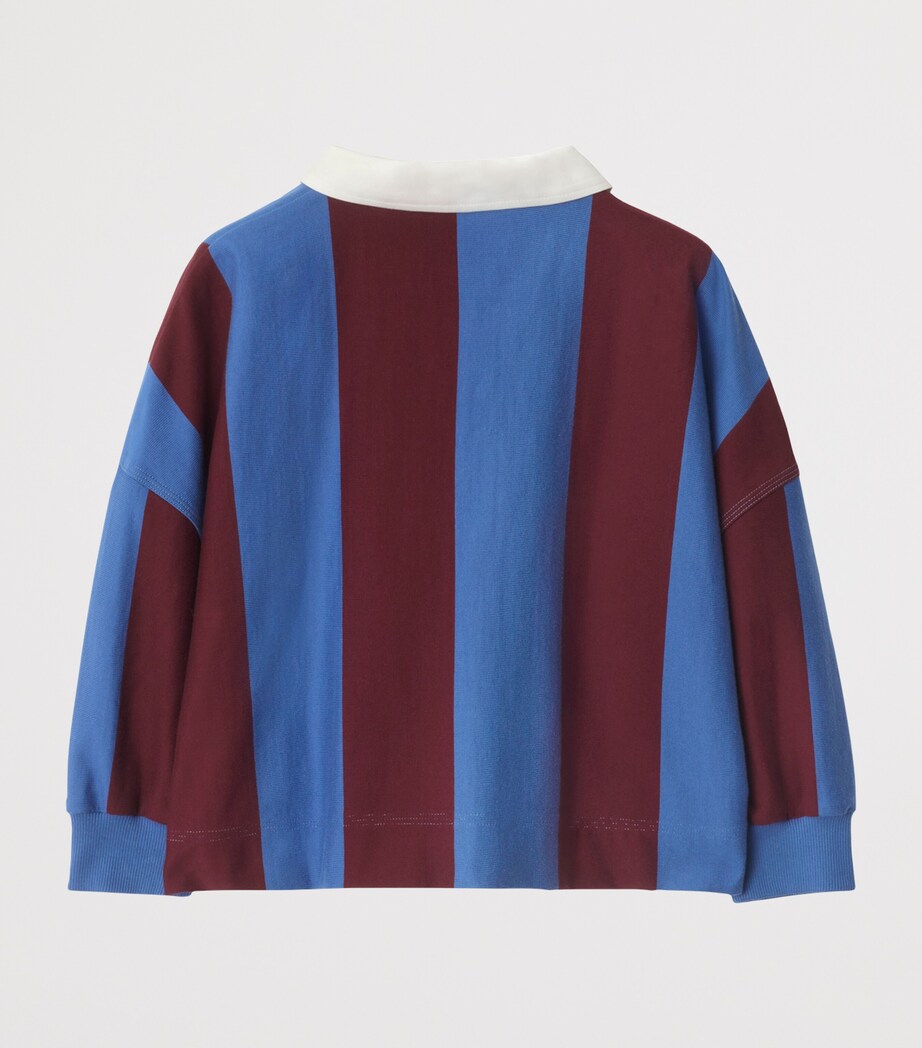 Cotton Stripe Polo Shirt (3-12 Years) POOL IP PATTERN Image 2