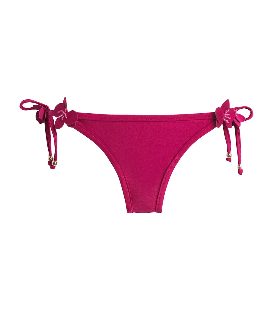 PatBO Womens Floral Bikini Briefs Magenta Image 1