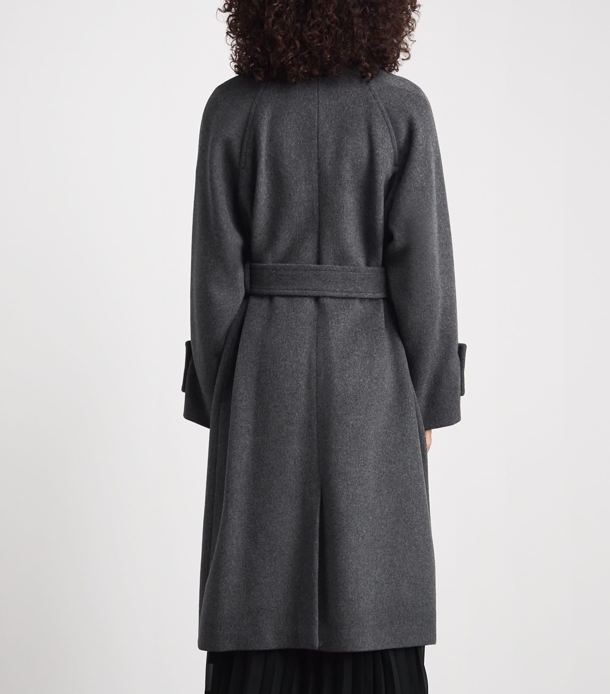 Claudie Pierlot Womens Wool-Blend Belted Coat Gris Image 5