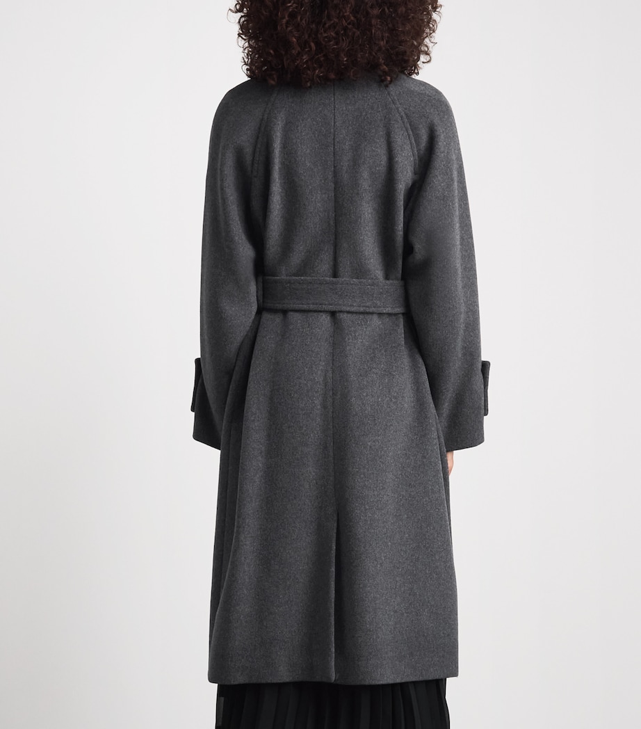 Claudie Pierlot Womens Wool-Blend Belted Coat Gris Image 5
