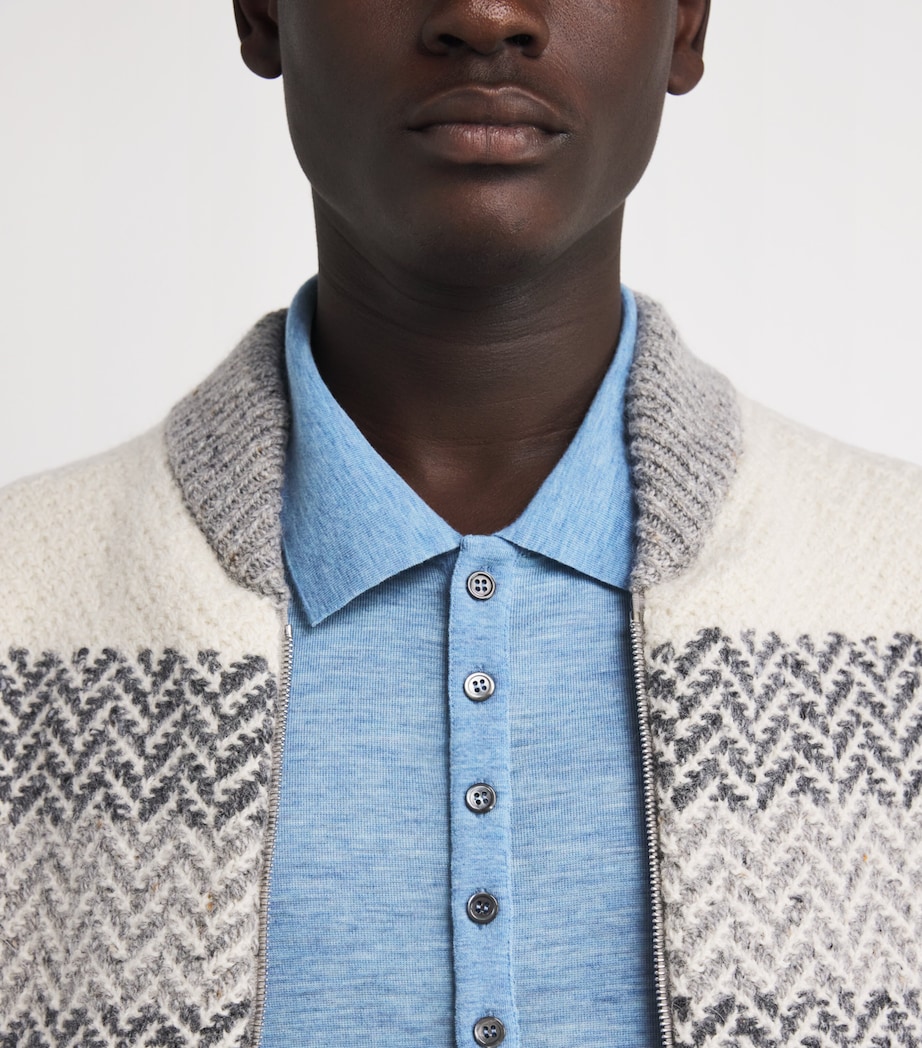 Wool 4-Bar Polo Shirt LIGHT BLUE Image 6