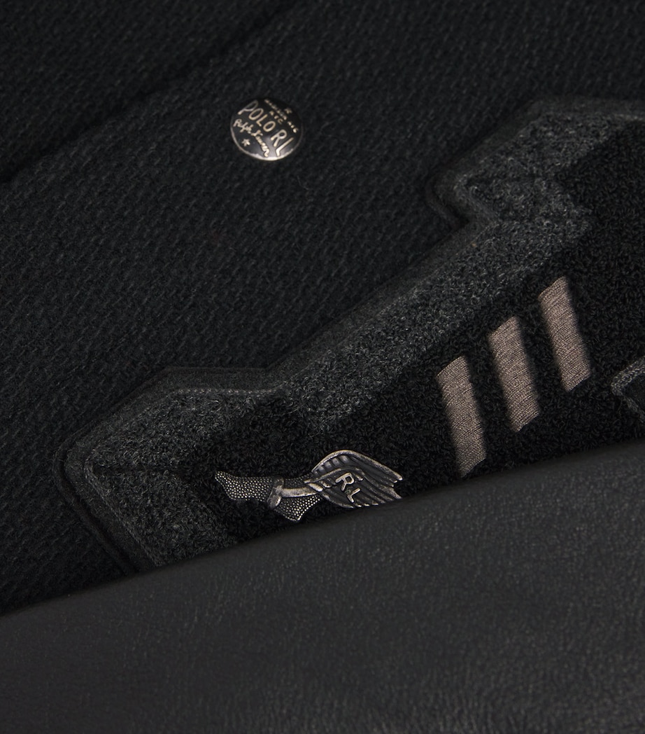 Wool-Blend Leather-Sleeve Varsity Jacket BLACK Image 5