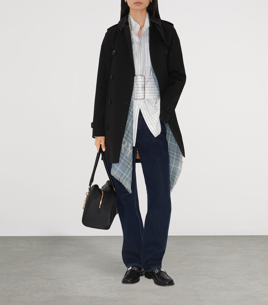 Cotton Short Kensington Heritage Trench Coat BLACK Image 2