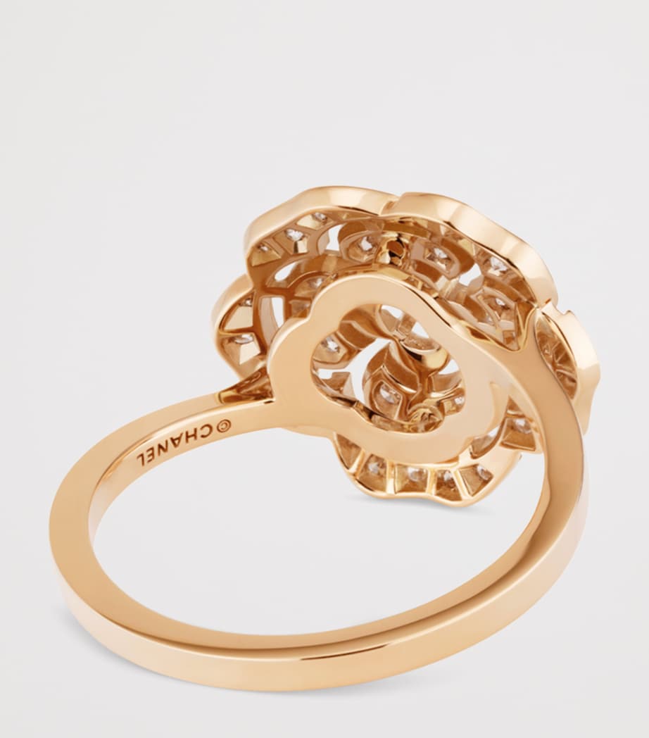 CHANEL Rose Gold and Diamond Bouton de Camélia Ring Rose Gold Image 3