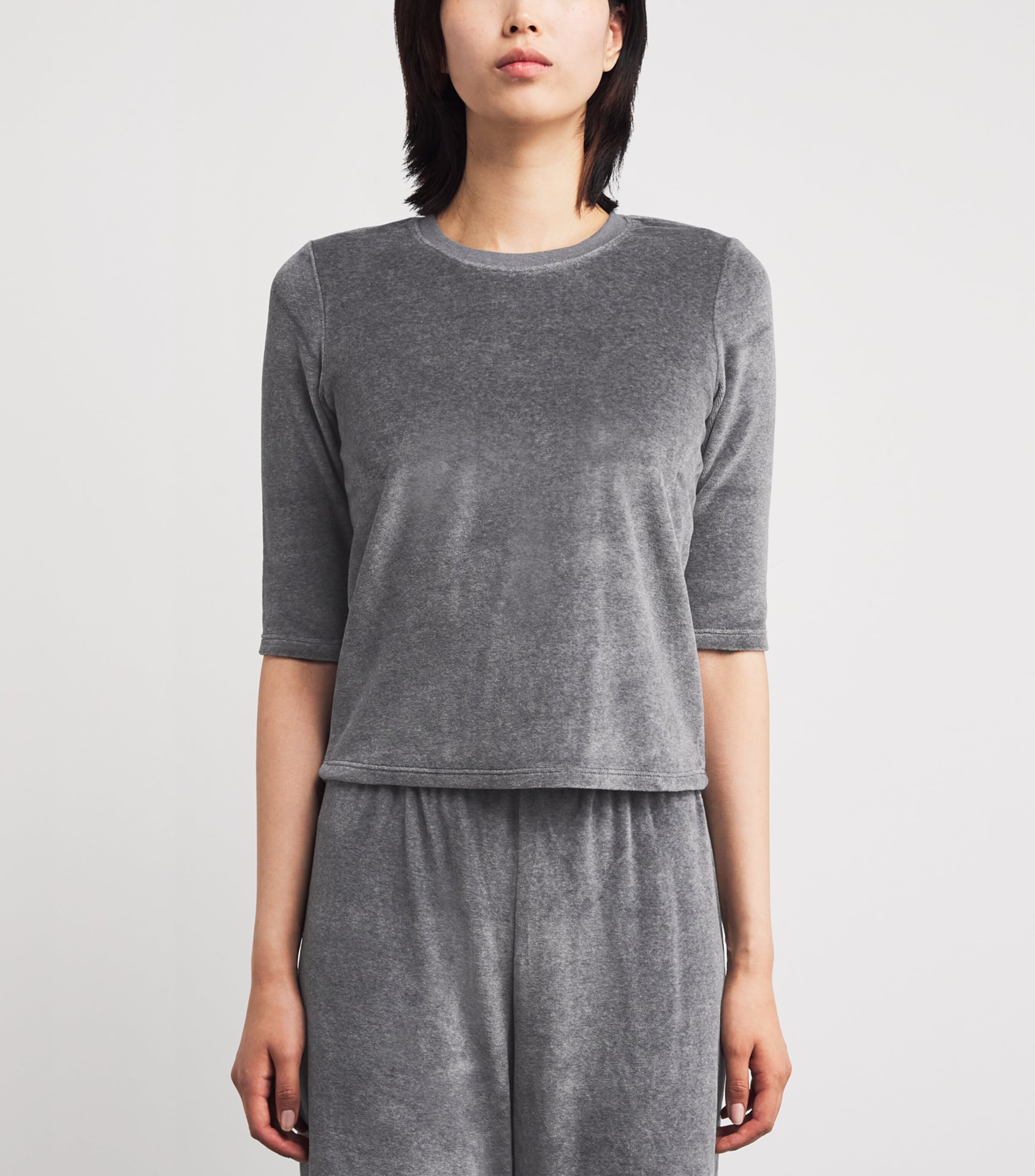 Suzie Kondi Womens Cotton-Blend Corfu T-Shirt Charcoal Heather Image 3