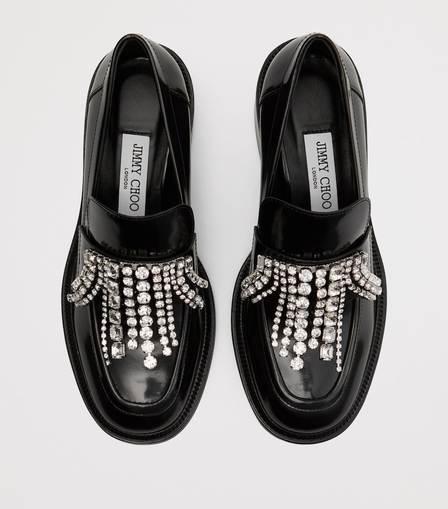 Tylor 60 Leather Heeled Loafers BLACK/CRYSTAL Image 2