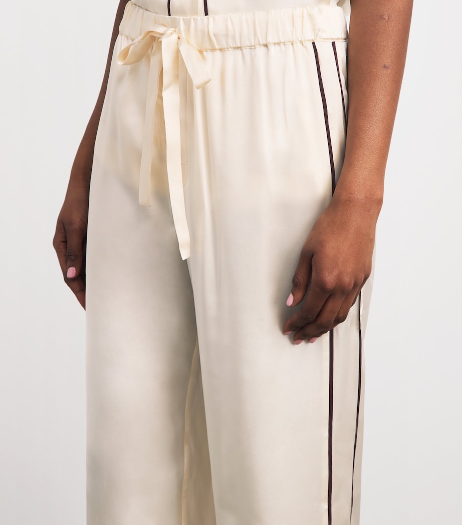 Olivia von Halle Womens Silk Tilda Pyjama Set Bone Image 5