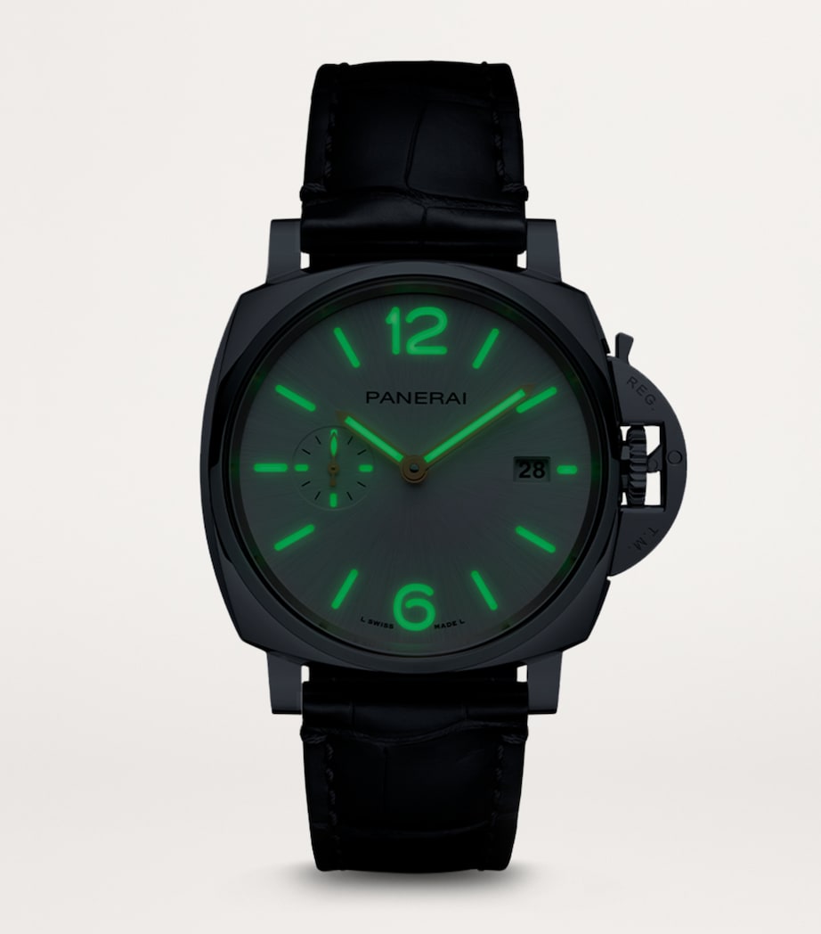 Stainless Steel and Alligator Luminor Due Watch 42mm WHITE Image 2